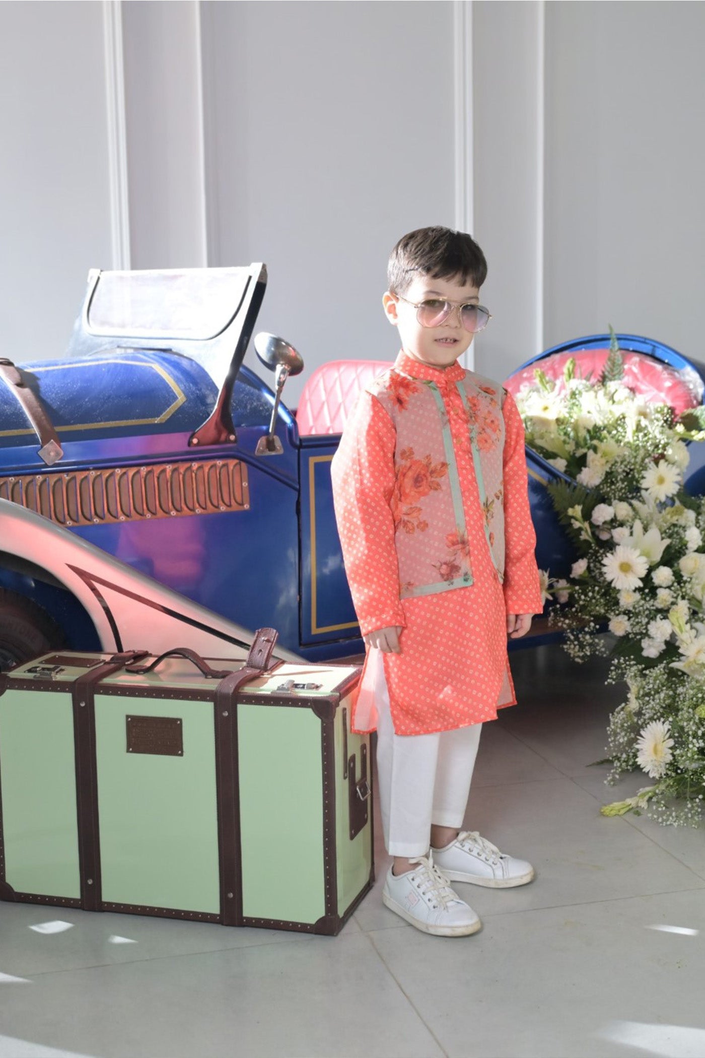 Orange and Mint Organza- Boys