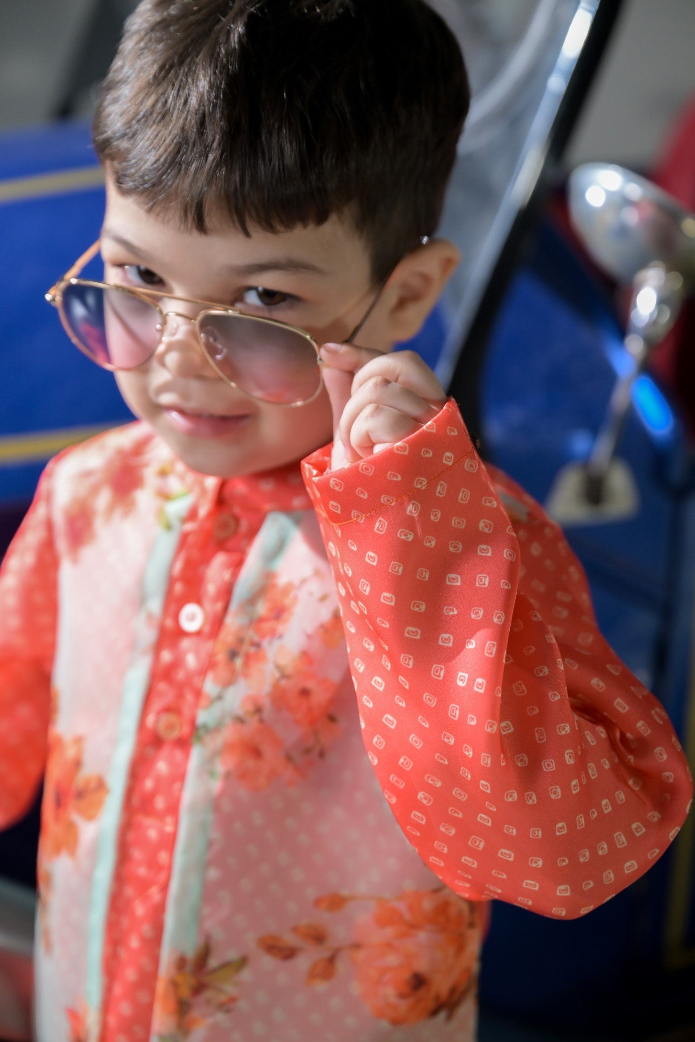 Orange and Mint Organza- Boys