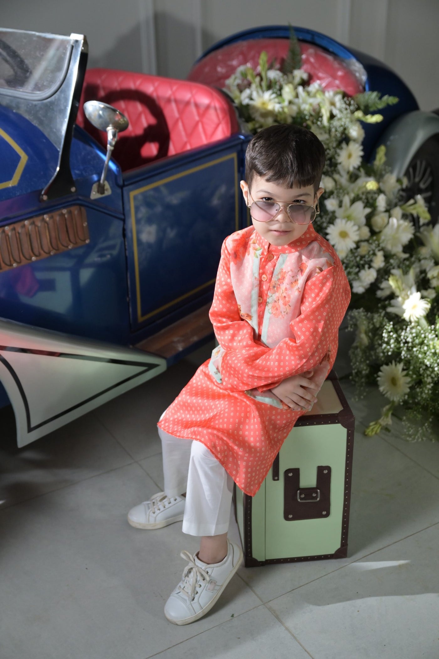 Orange and Mint Organza- Boys