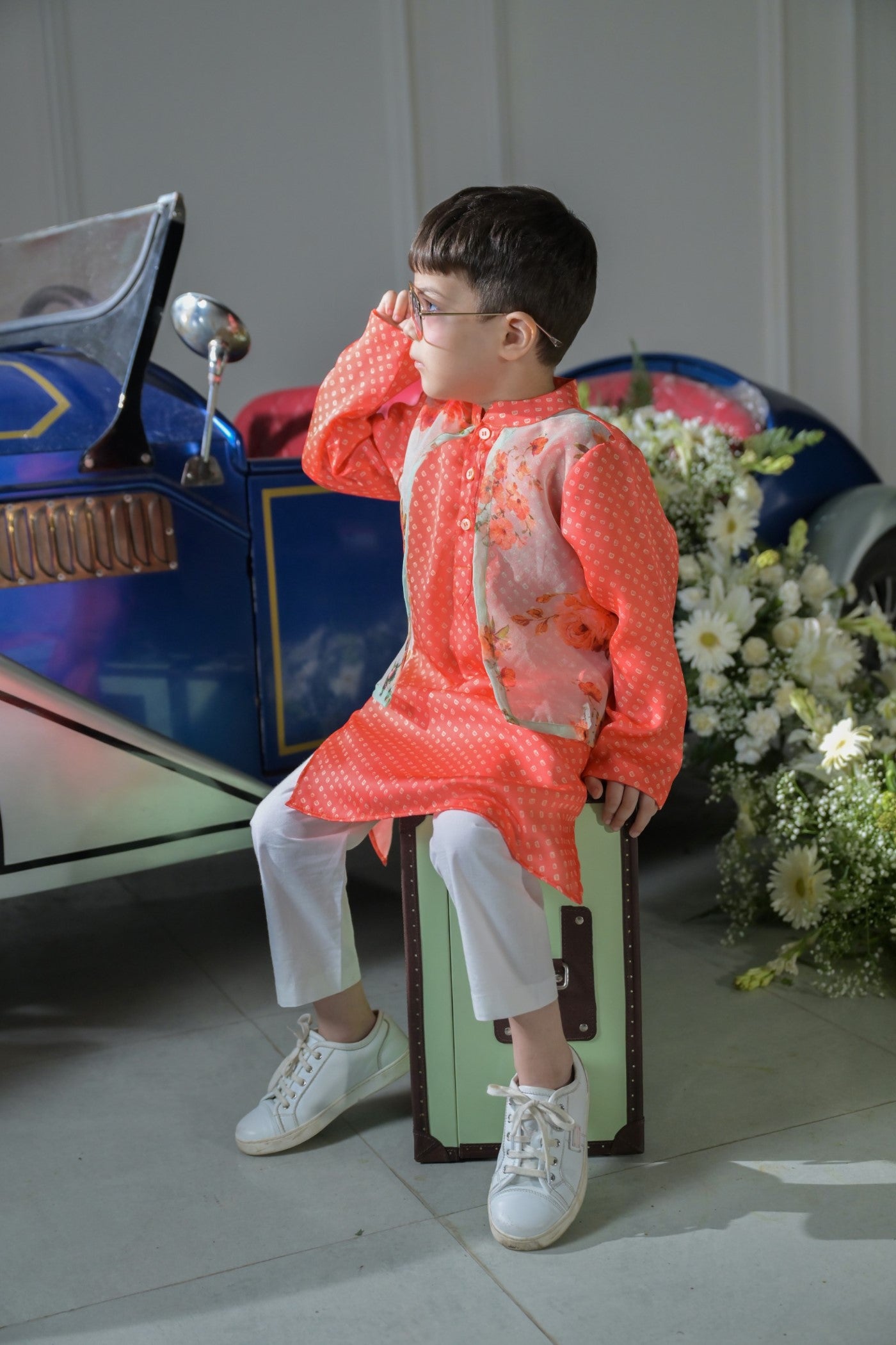 Orange and Mint Organza- Boys