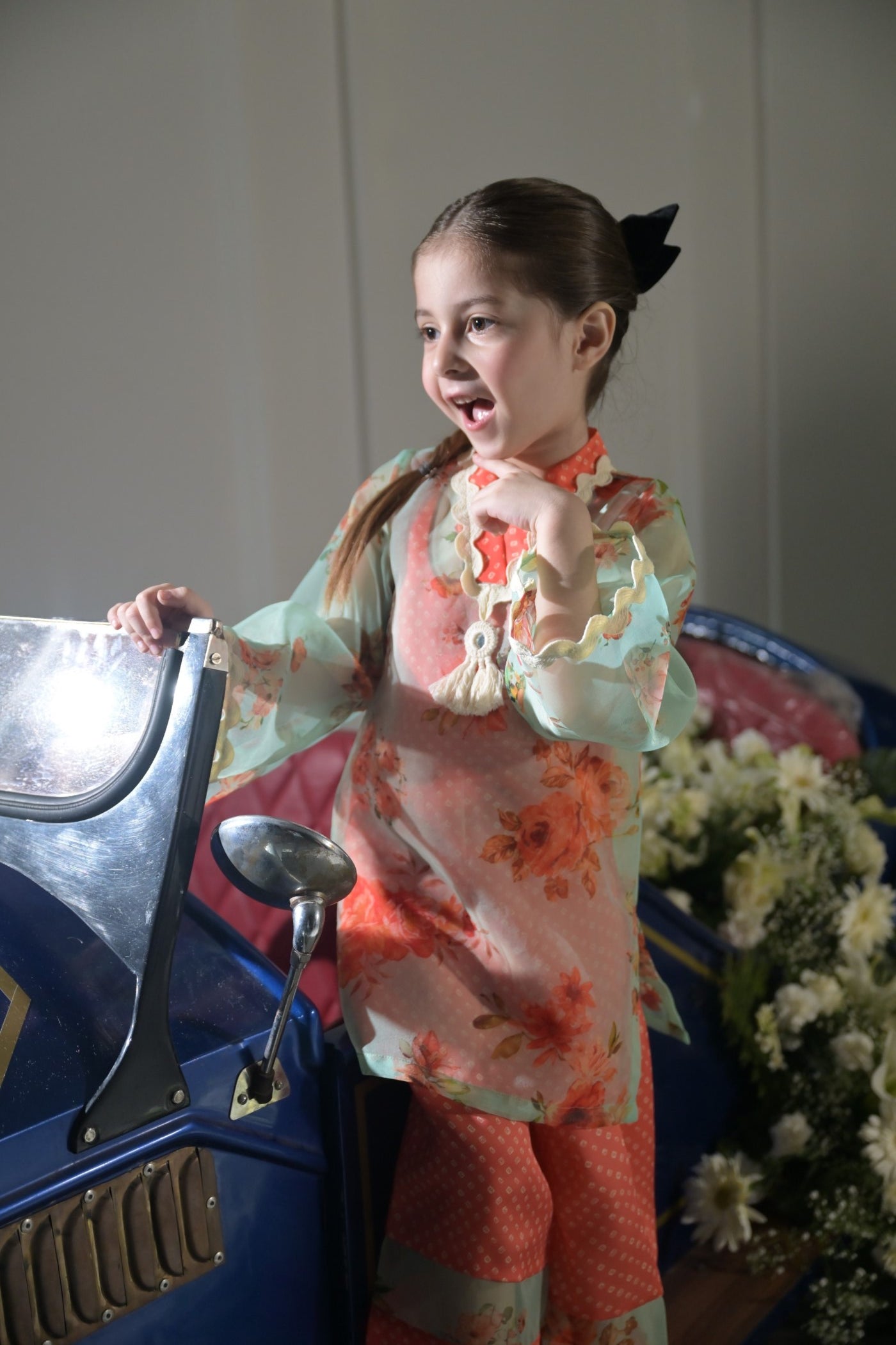 Orange and Mint Organza-Girls