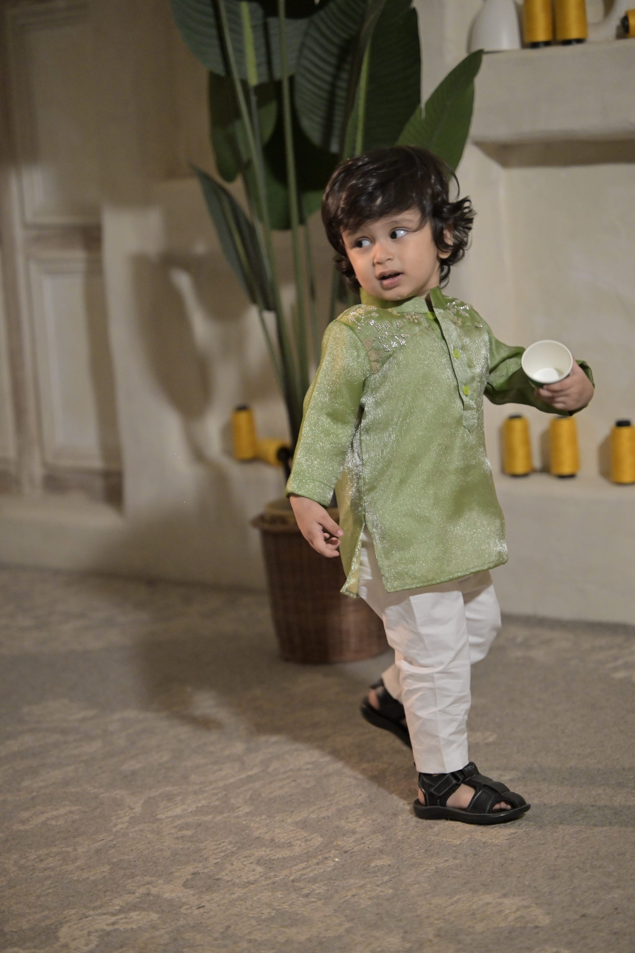 Sweet Sage Kurta Set For Boy