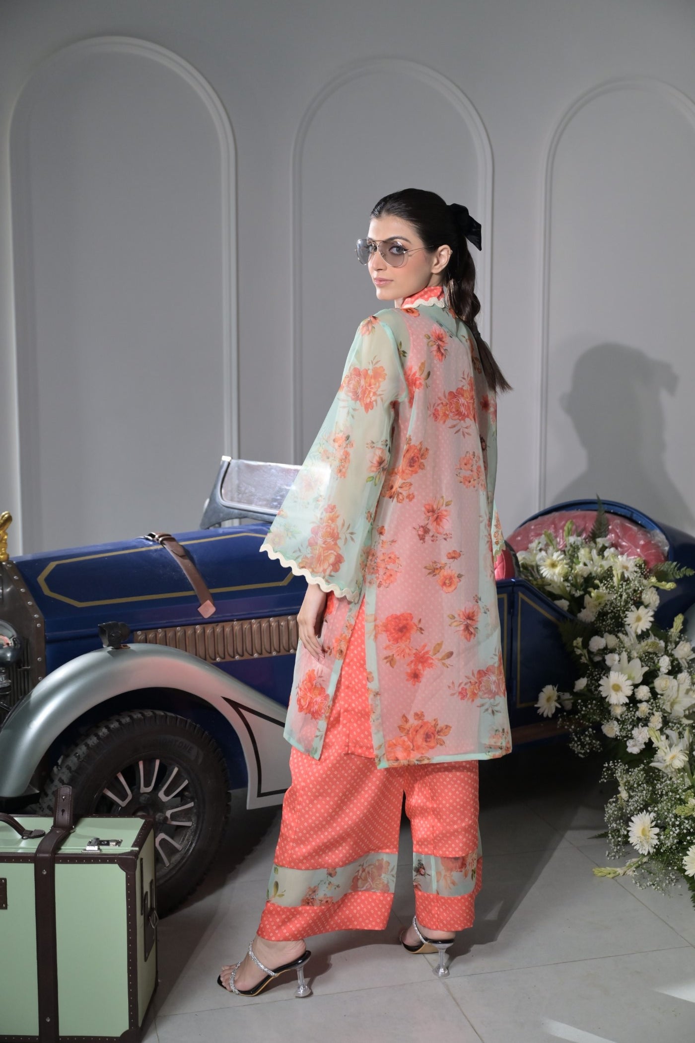 Orange and Mint Organza-Women