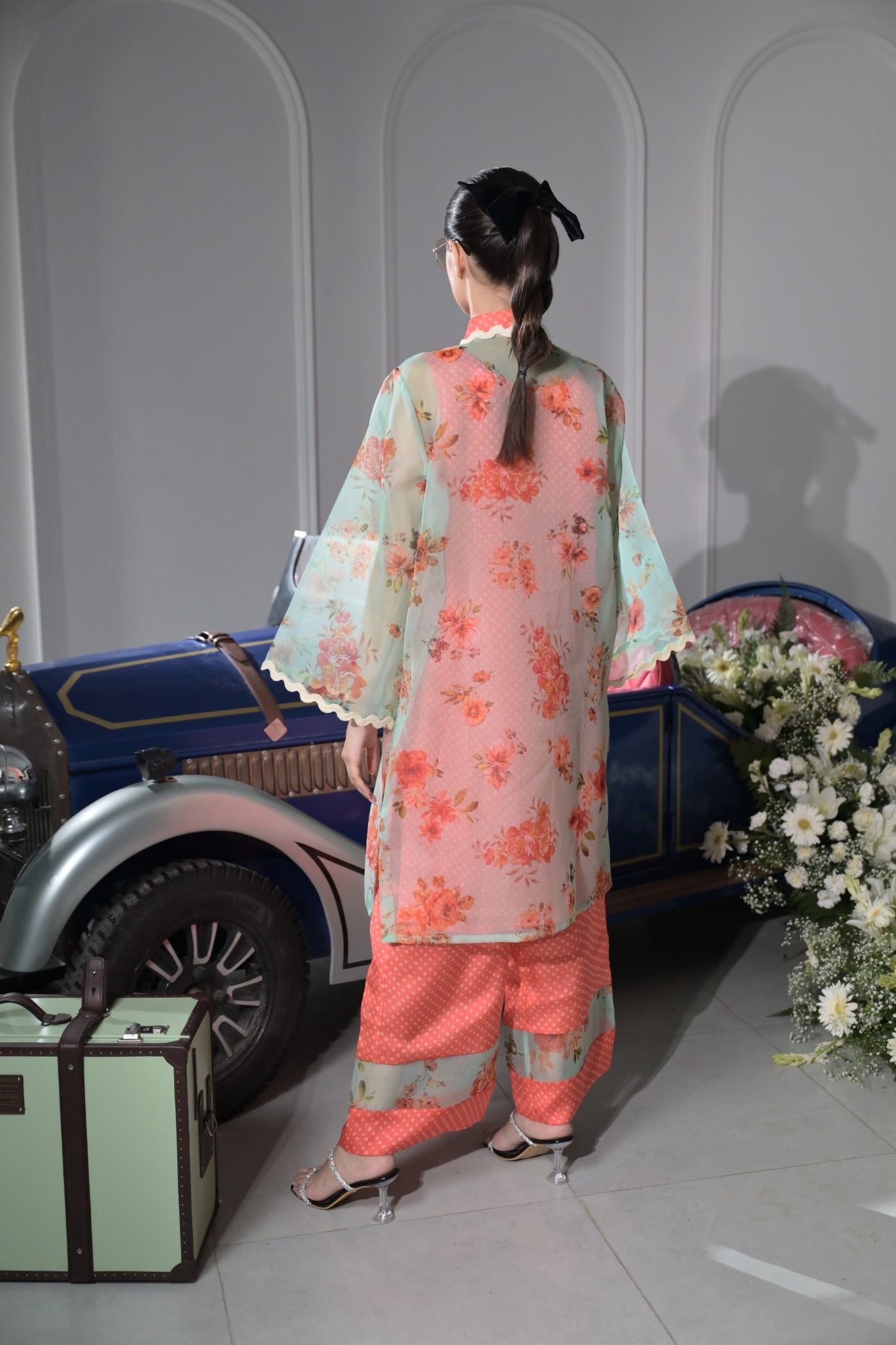 Orange and Mint Organza-Women