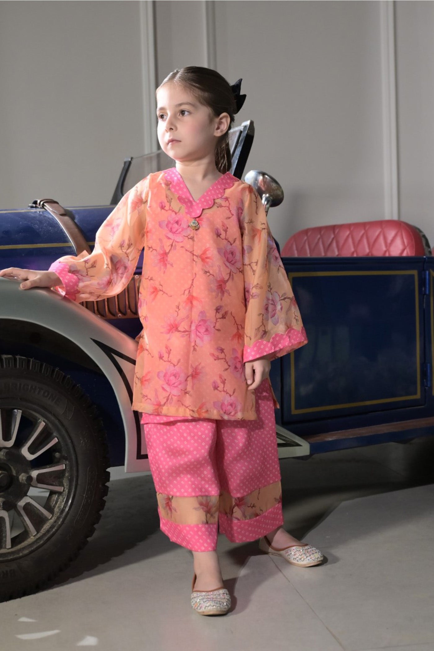 Peachy Pink Organza-Girls