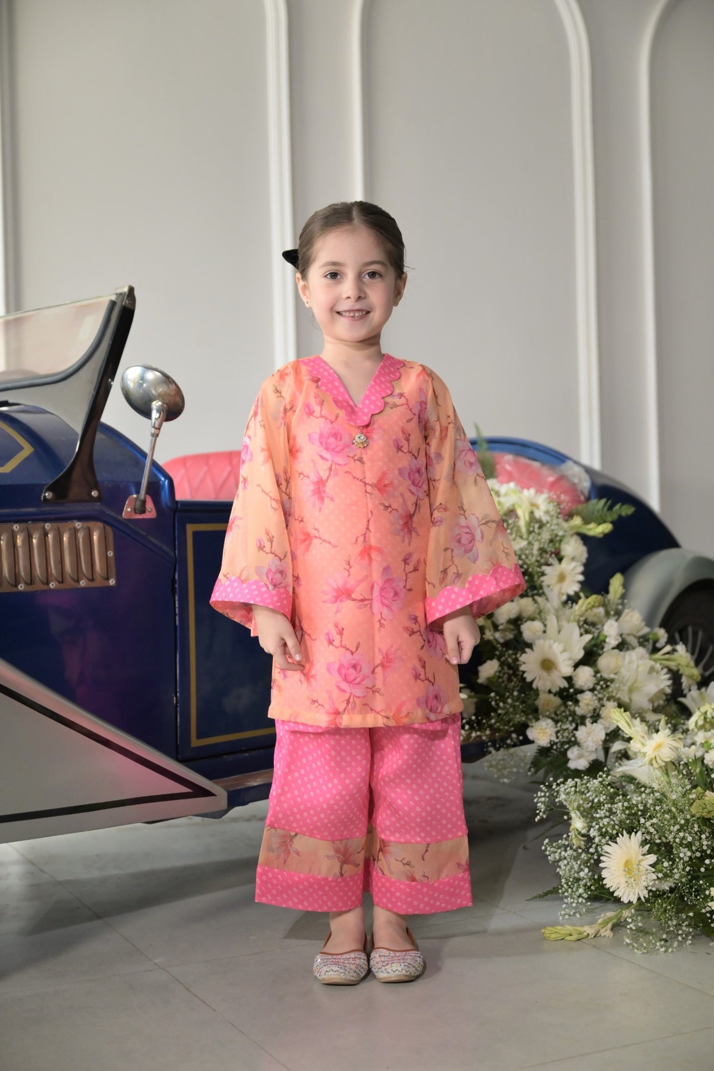 Peachy Pink Organza-Girls