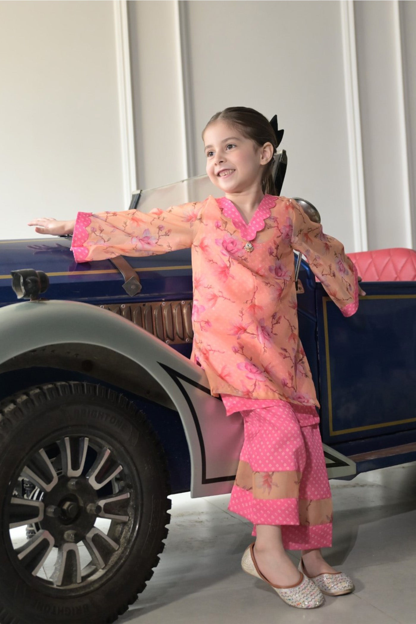 Peachy Pink Organza-Girls