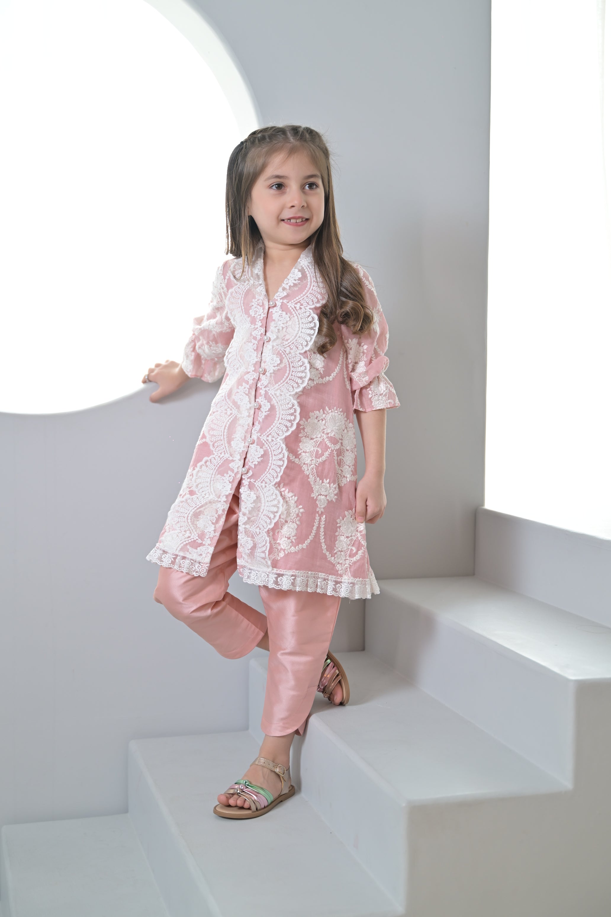 Blush Royalty Kurta Set For Girl