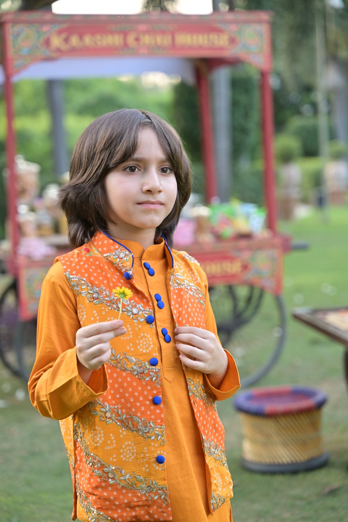 Kesar Chai Kurta Set for Boy