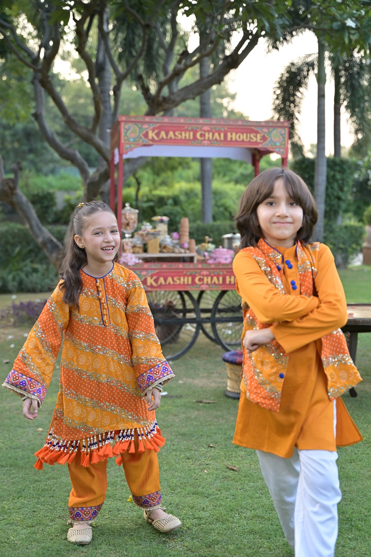 Kesar Chai Kurta Set for Boy