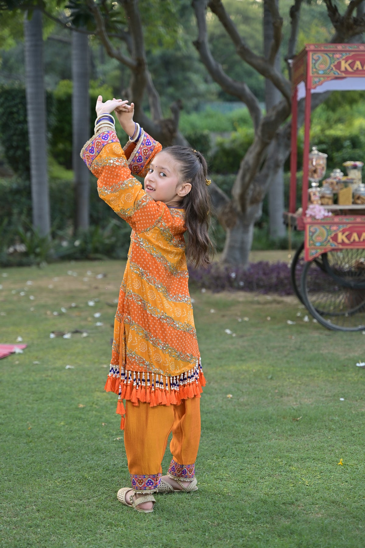 Kesar Chai Kurta Set for Girl