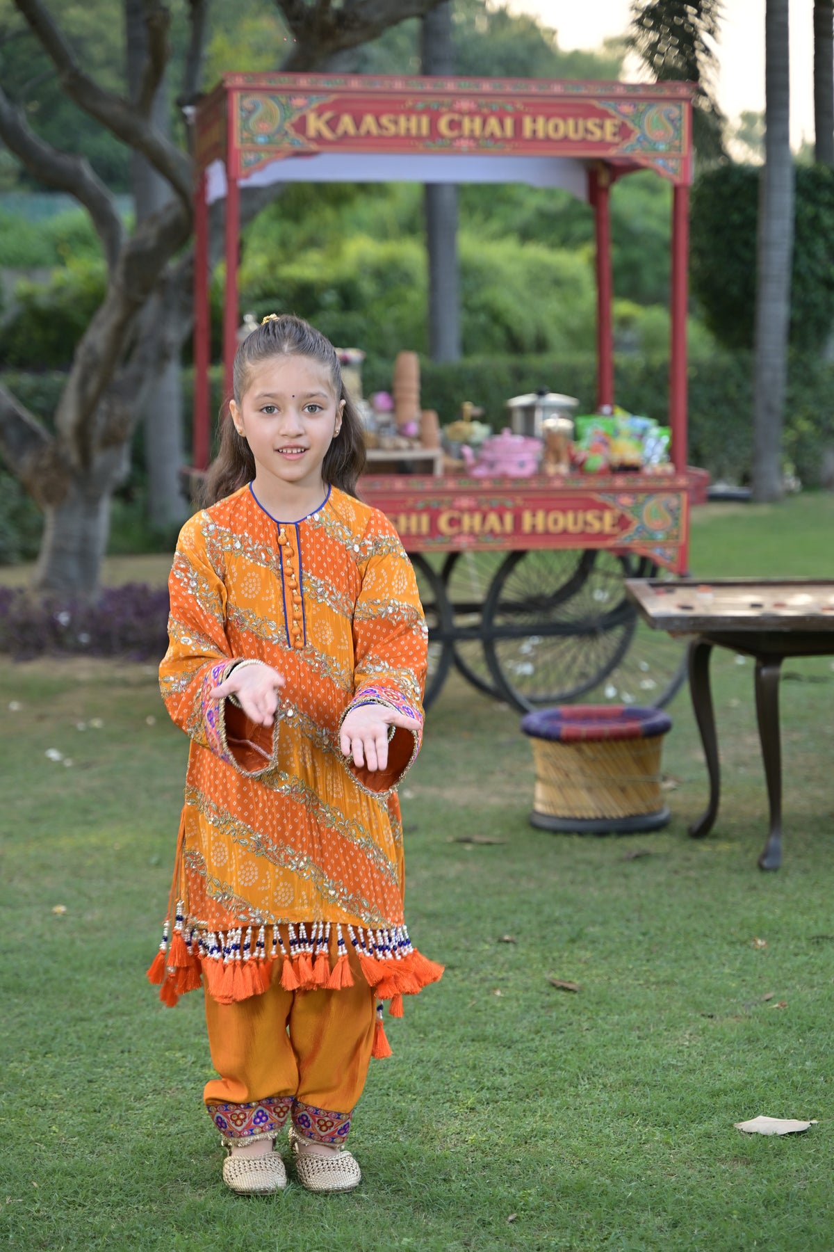 Kesar Chai Kurta Set for Girl