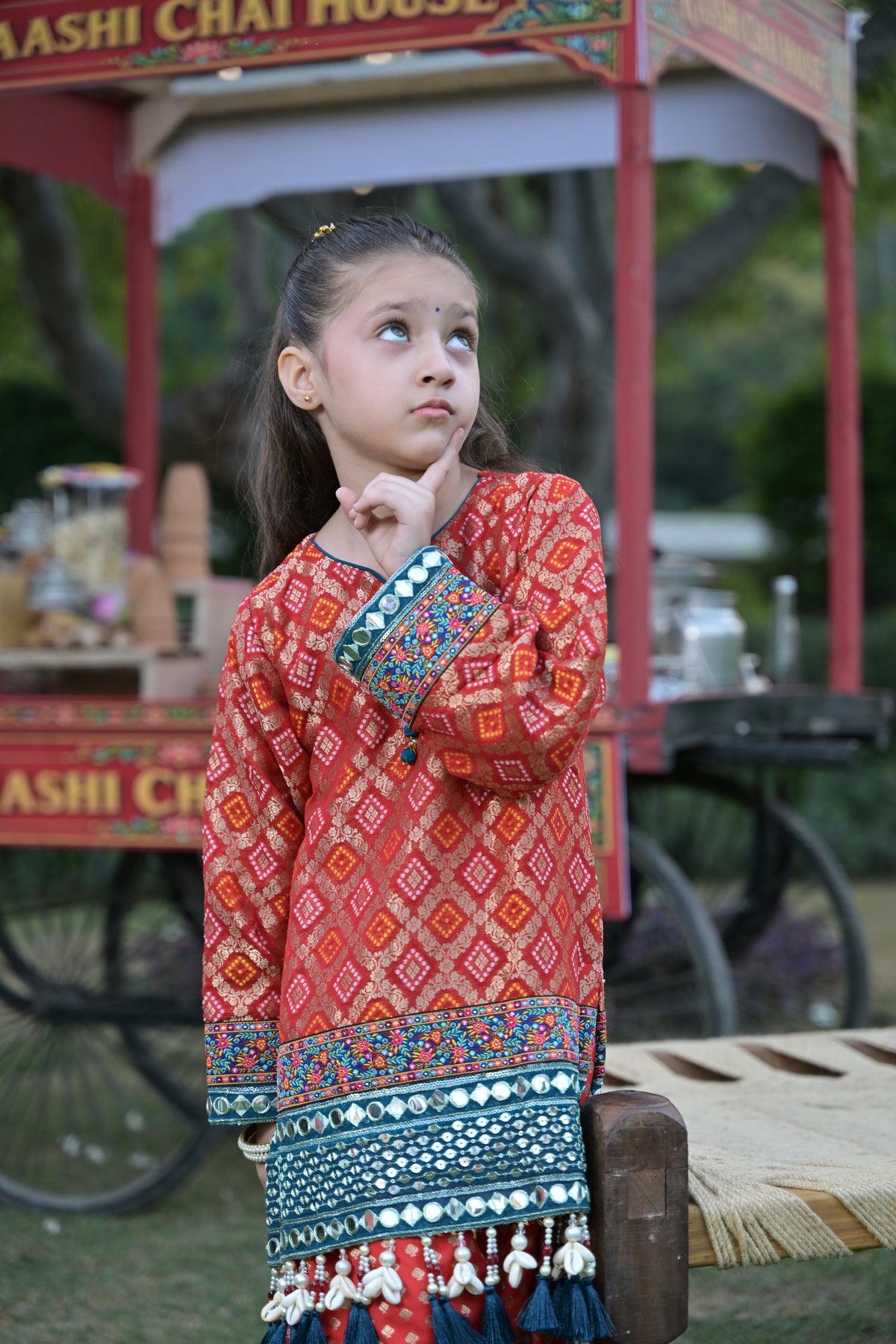 Lal Gulab Kurta Set for Girl