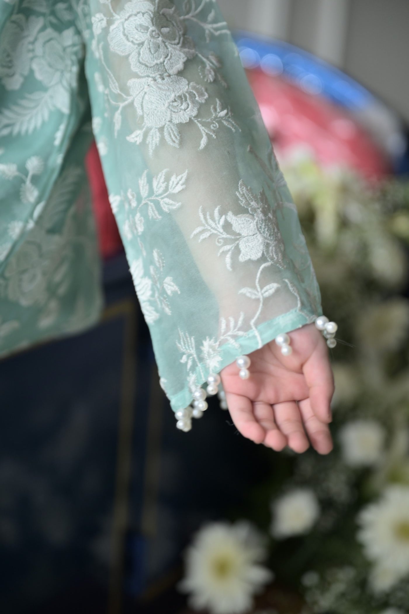 Sea Green Organza- Girls