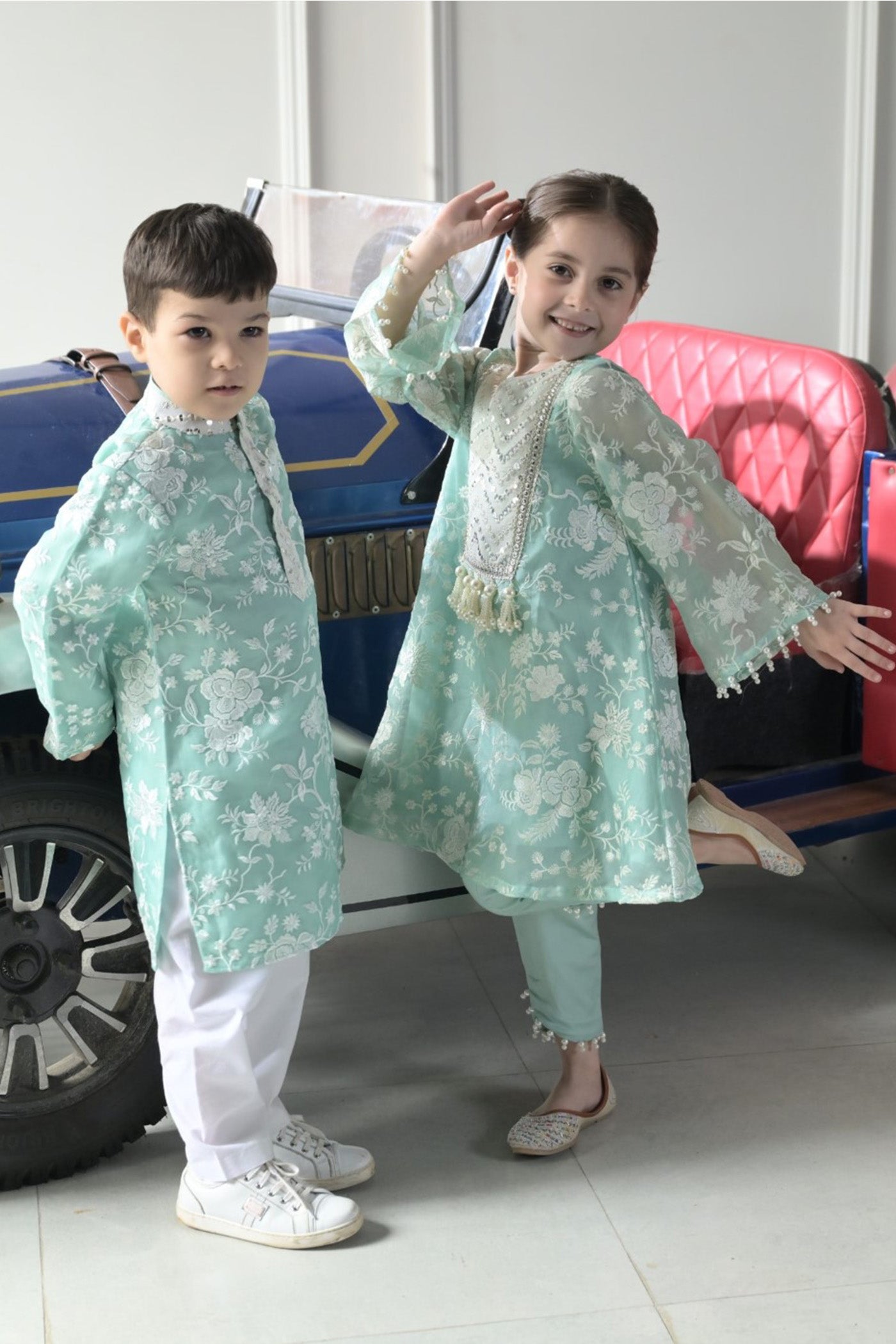Sea Green Organza- Girls