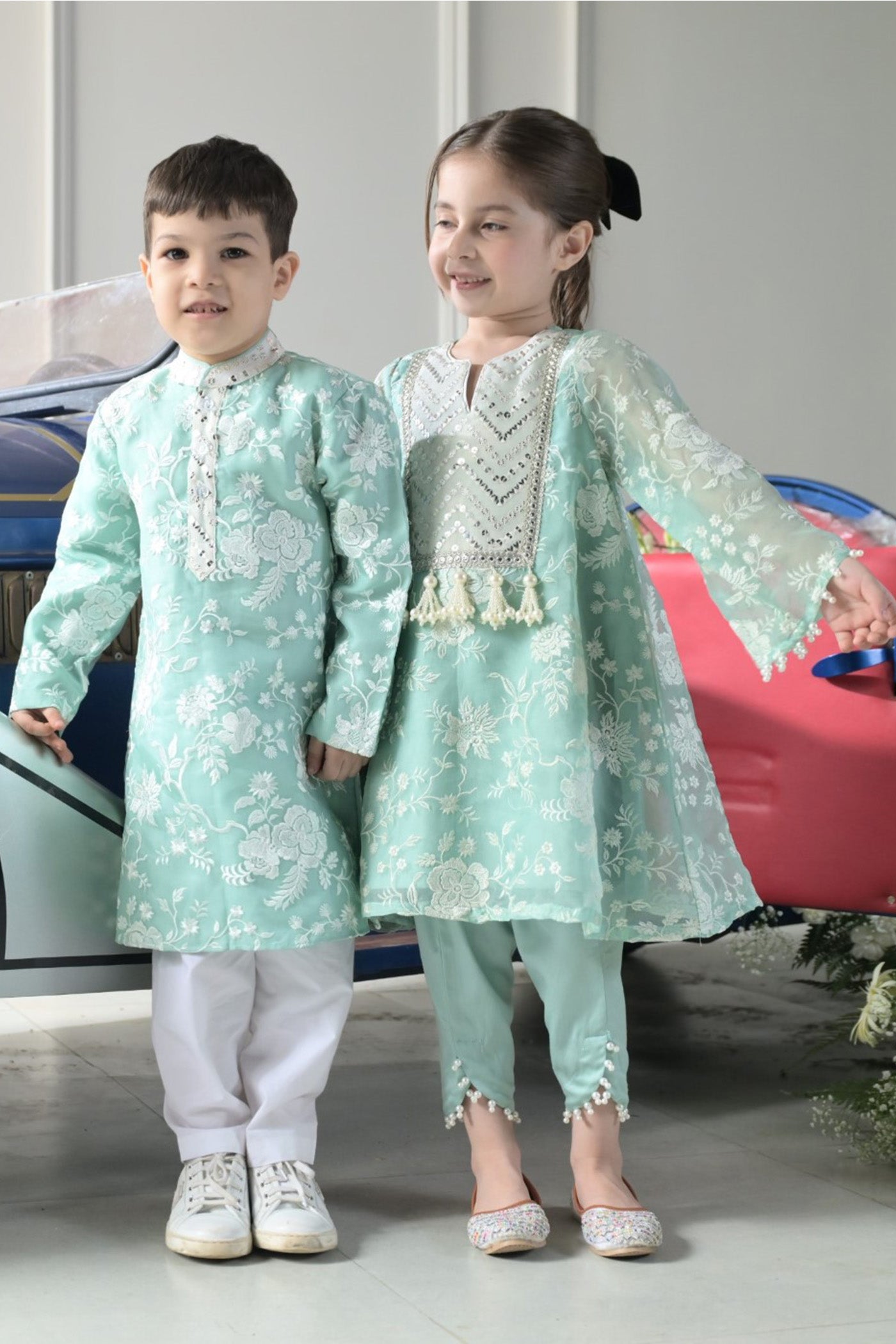 Sea Green Organza- Girls
