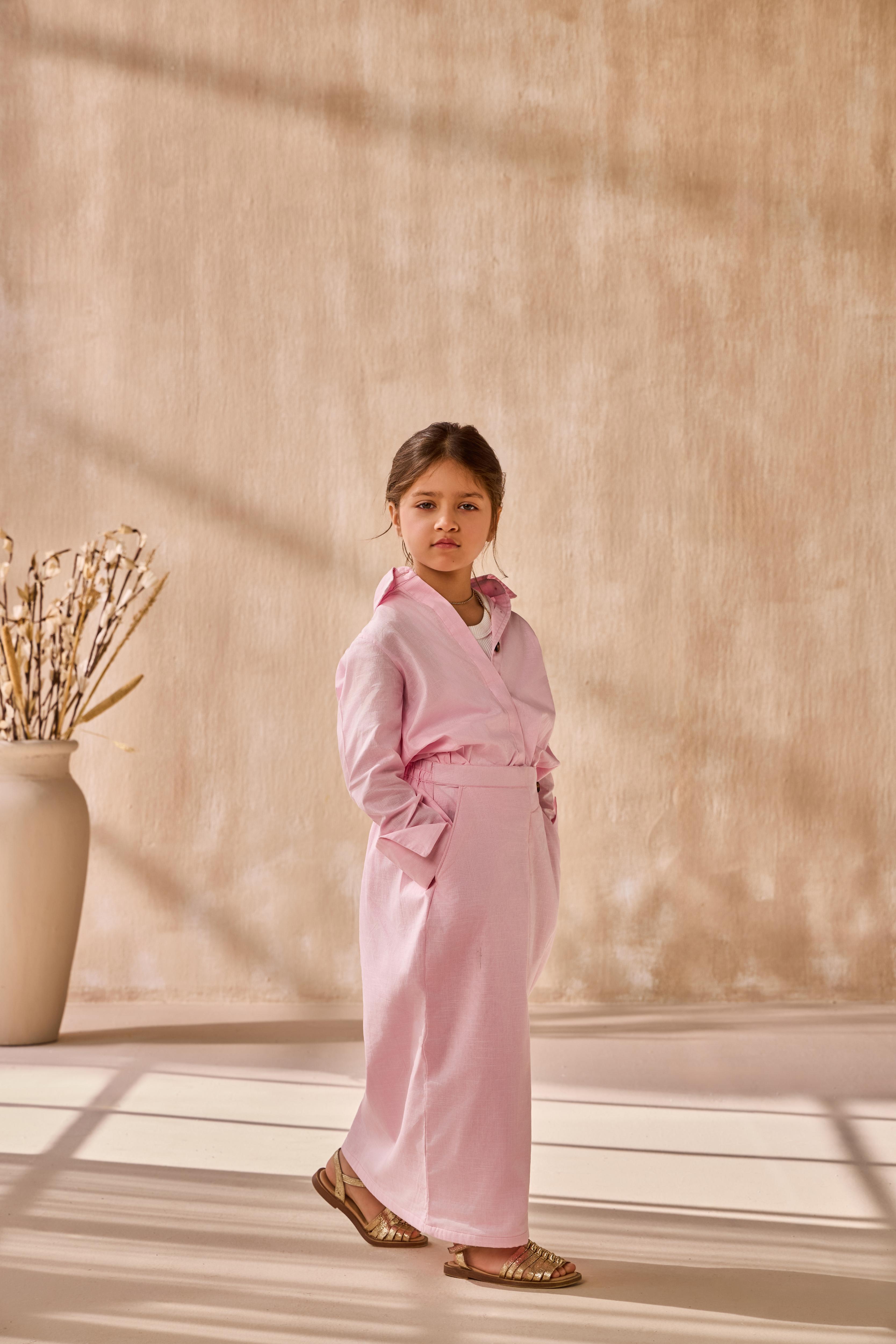 Blush Petal Co-ord Set For Girl