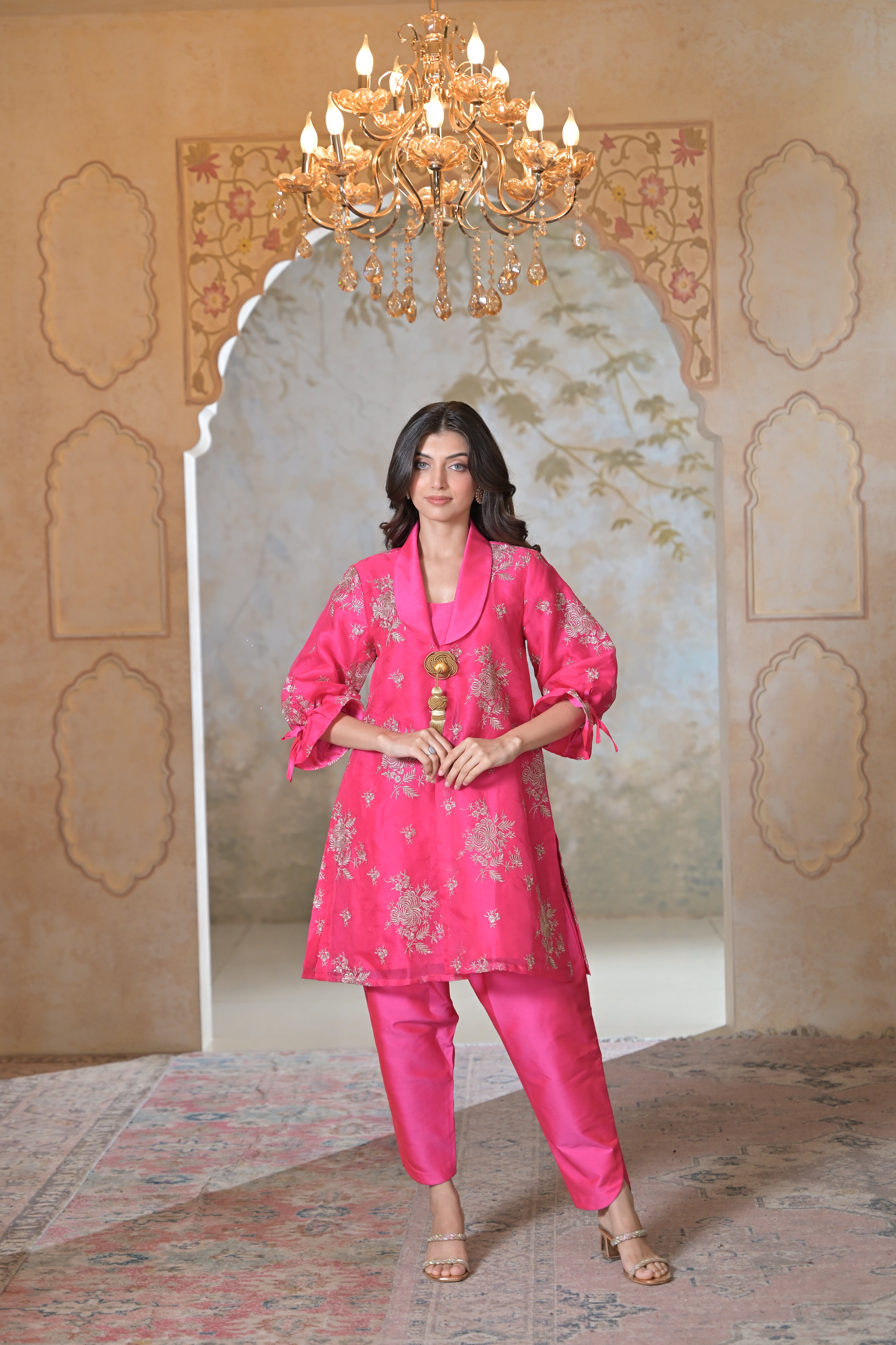 Rani Pink Kurta Set for Women
