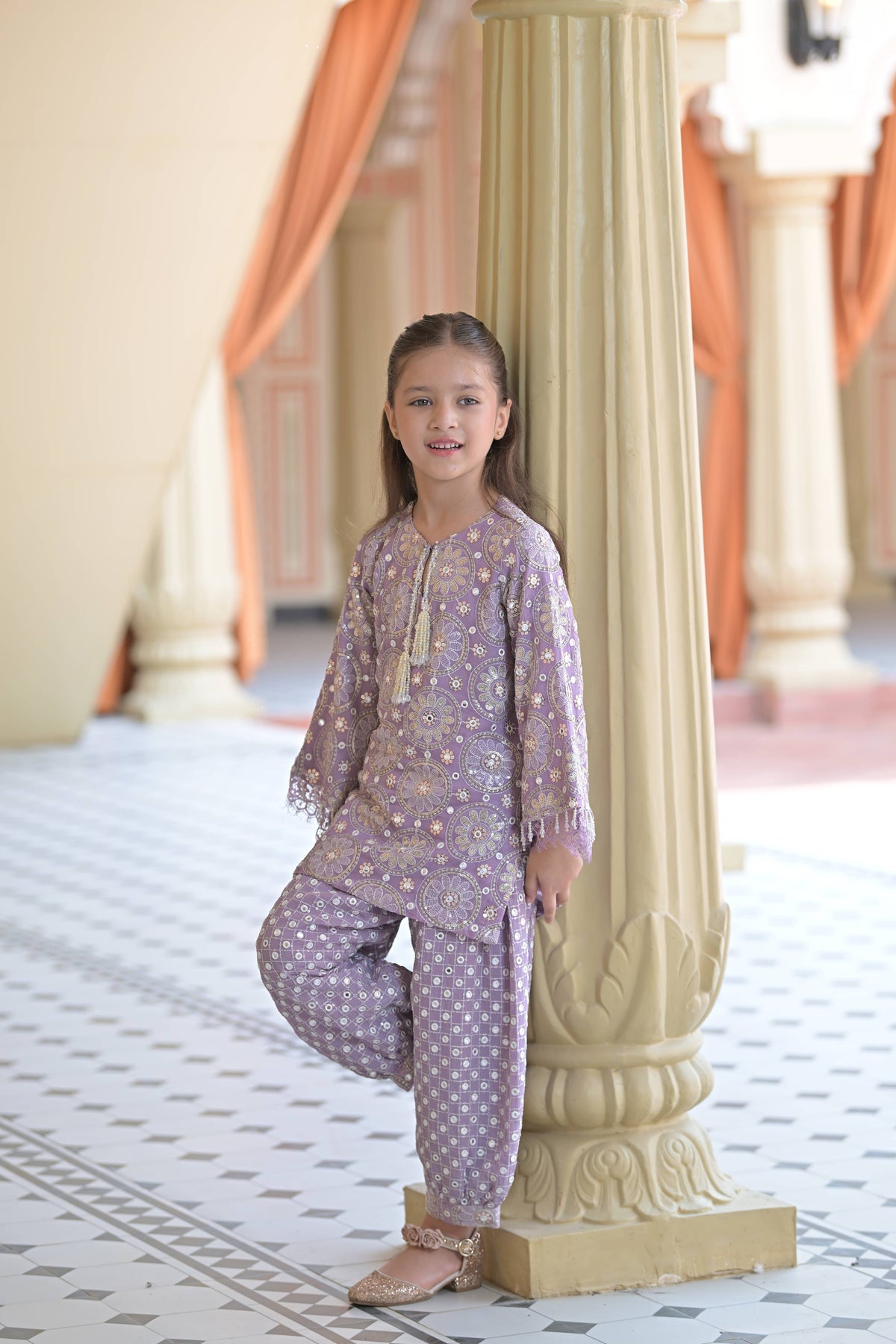 Lavender Love Kurta Set for Girl