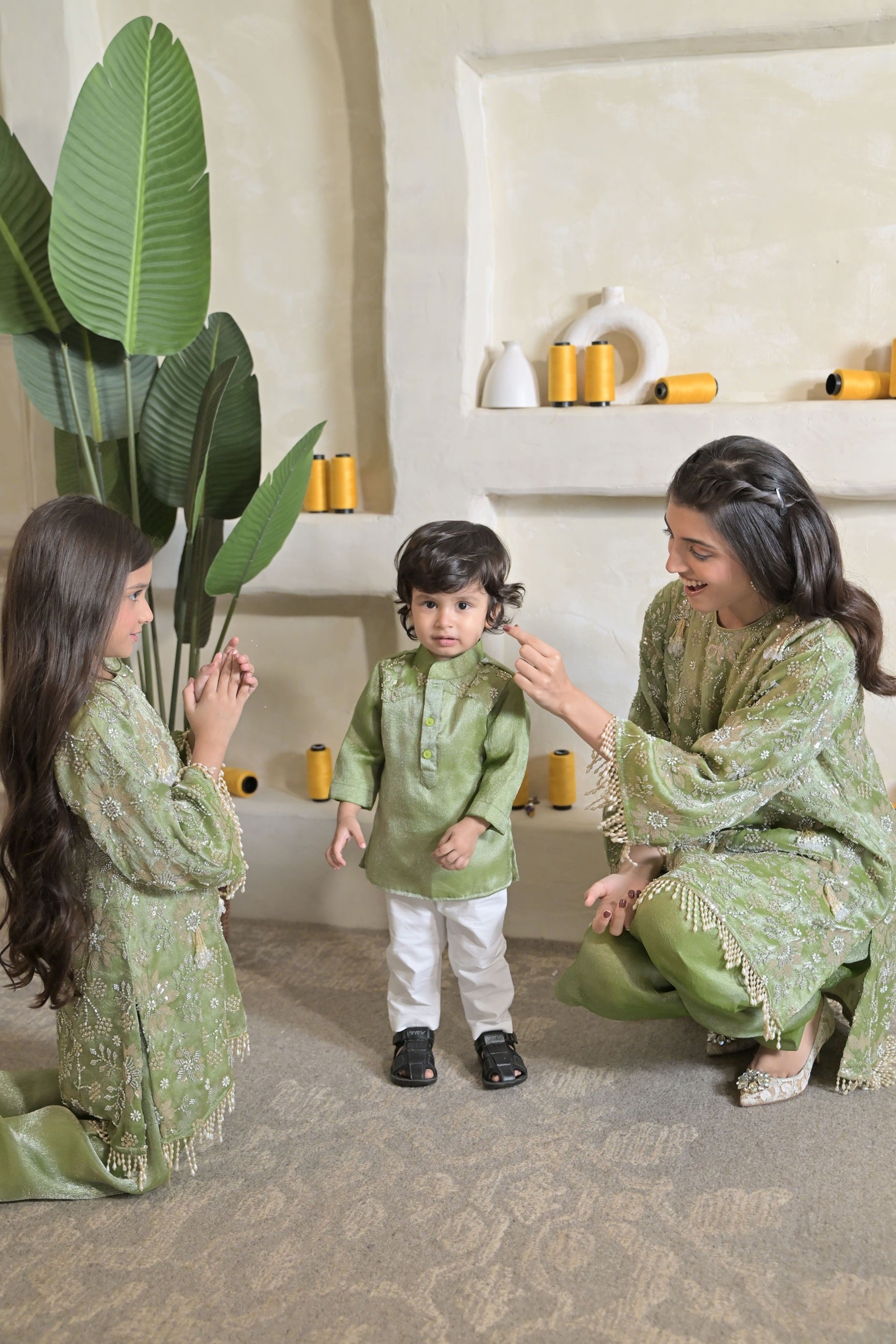 Sweet Sage Kurta Set For Boy