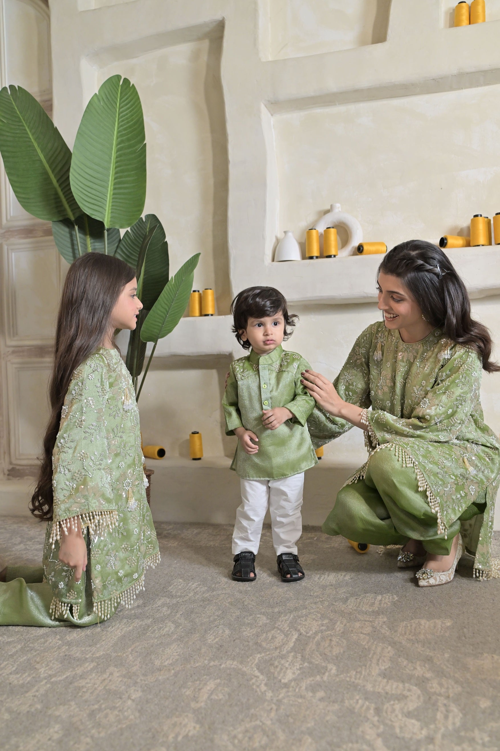 Sweet Sage Kurta Set For Boy
