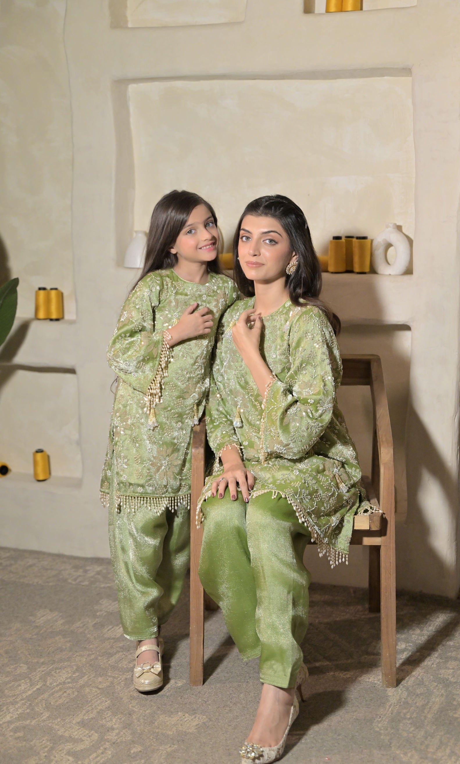 Sweet Sage Kurta Set For Girl