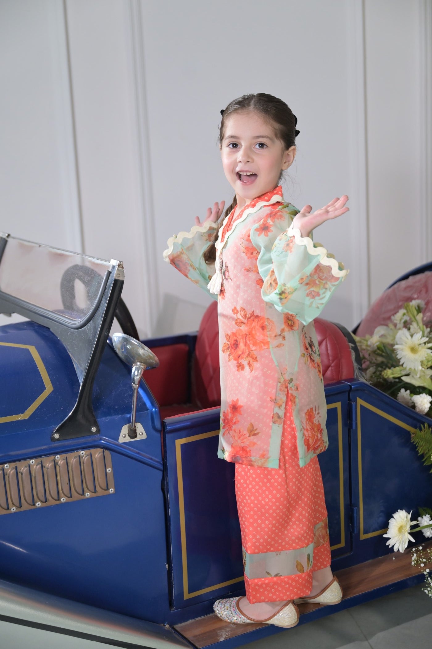 Orange and Mint Organza-Girls