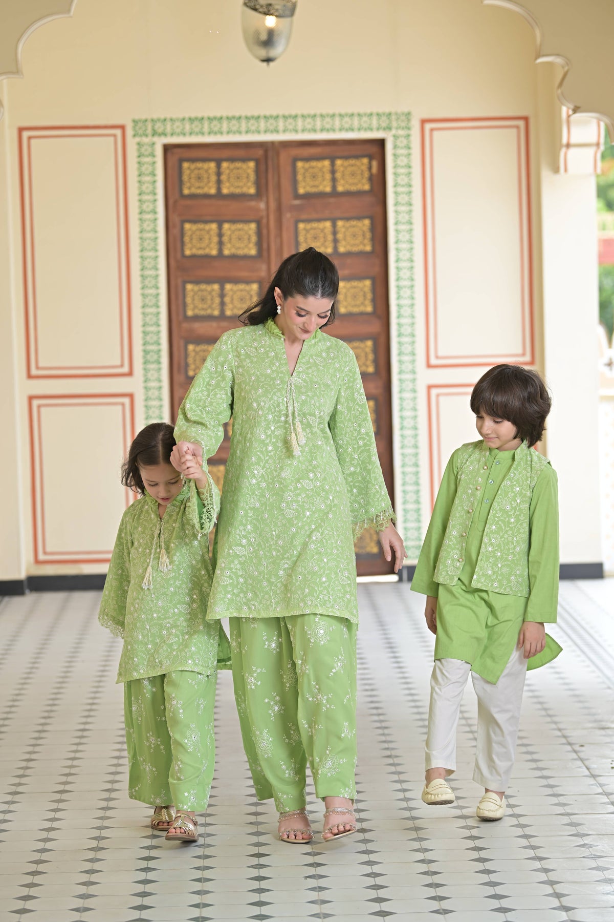 Green Grace Kurta Set for Girl