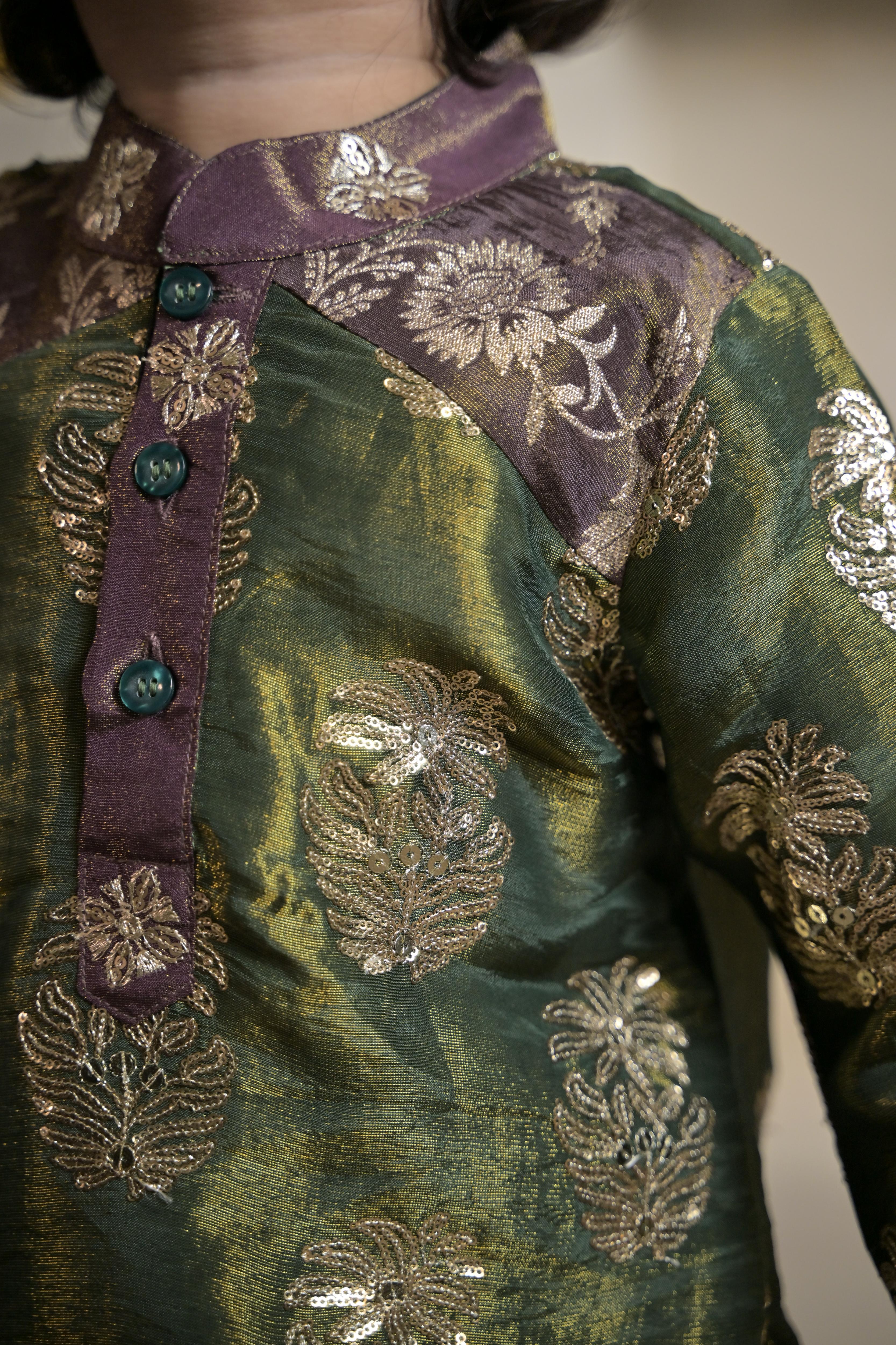 Sunheri Shaam Kurta Set For Boy