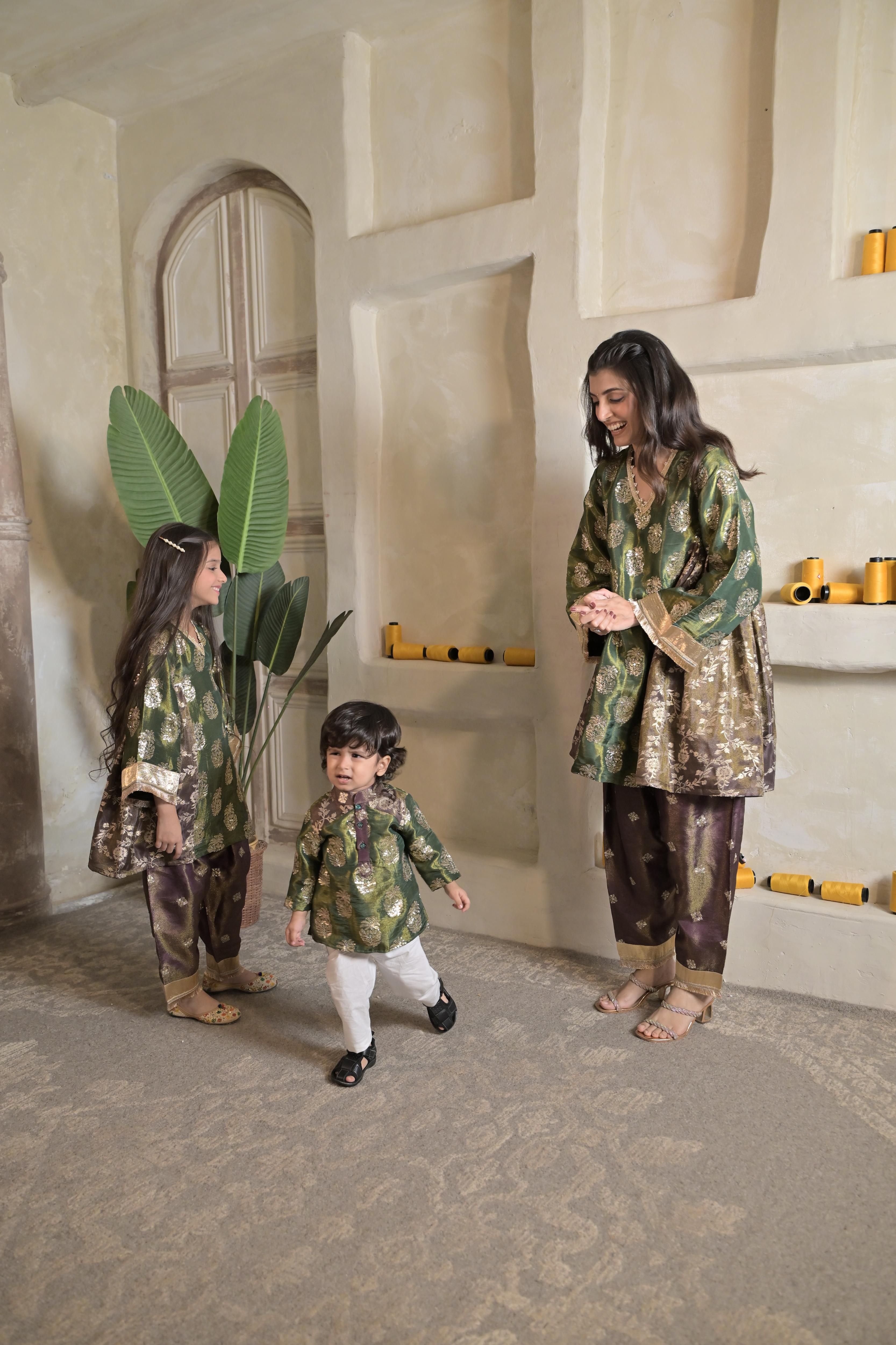Sunheri Shaam Kurta Set For Boy