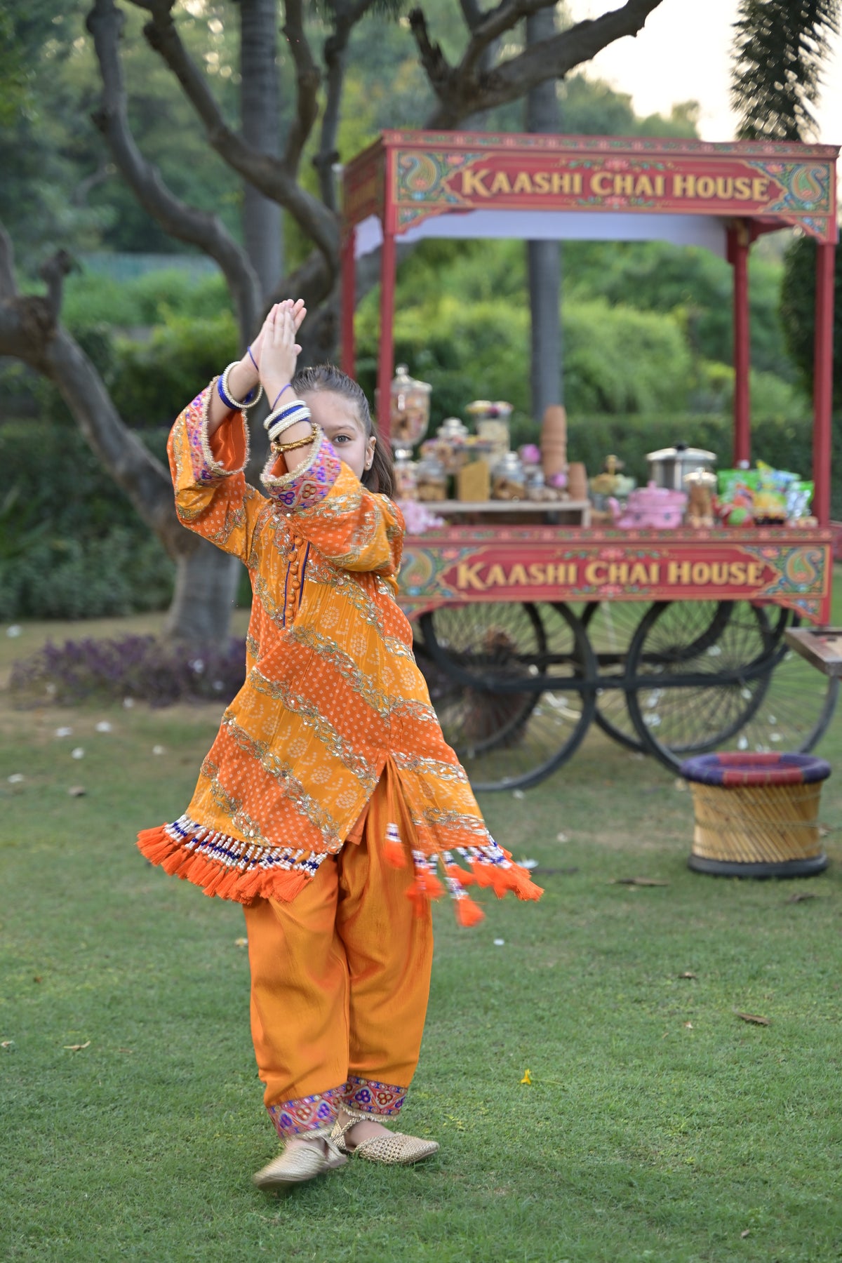 Kesar Chai Kurta Set for Girl