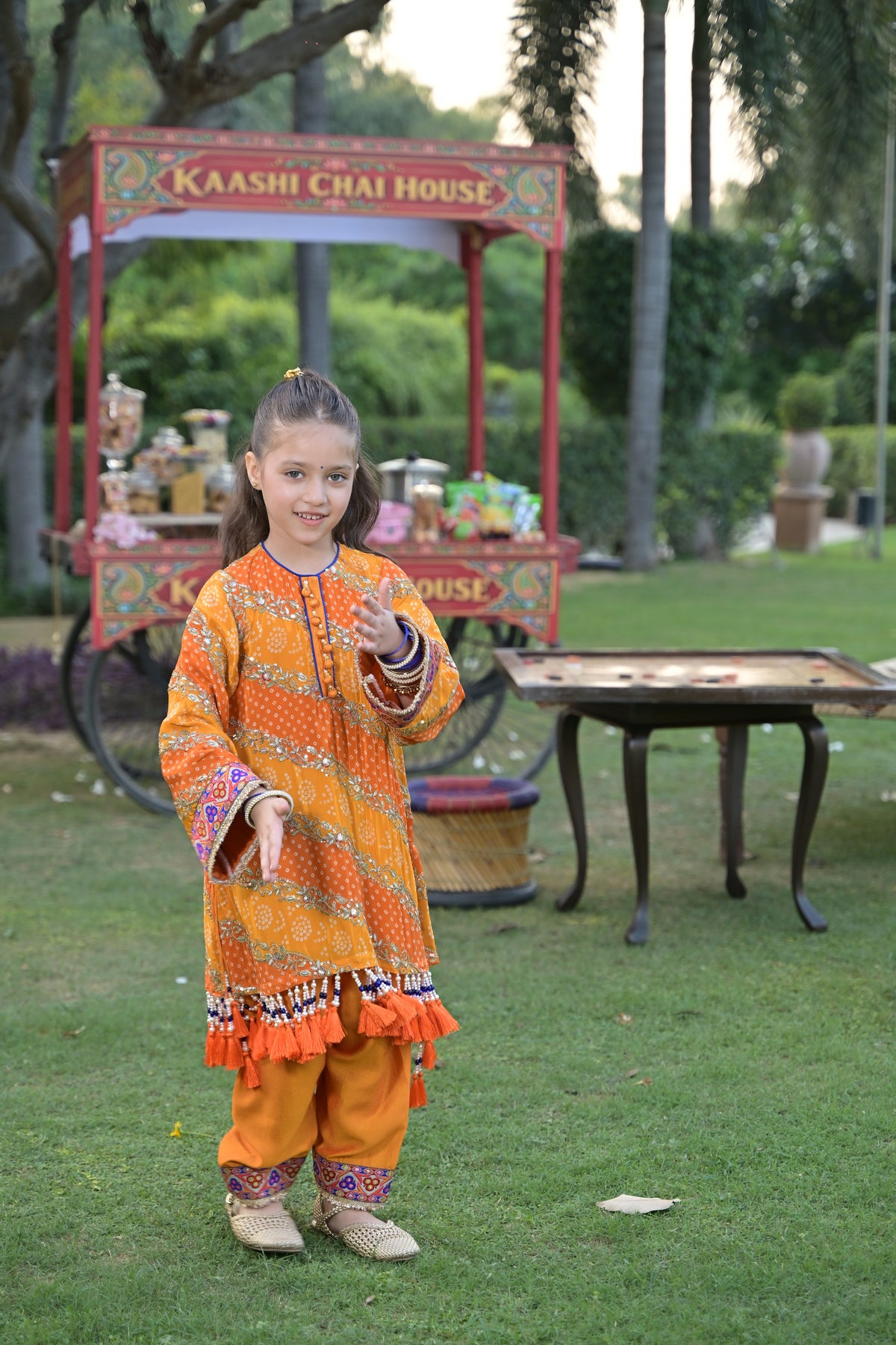 Kesar Chai Kurta Set for Girl
