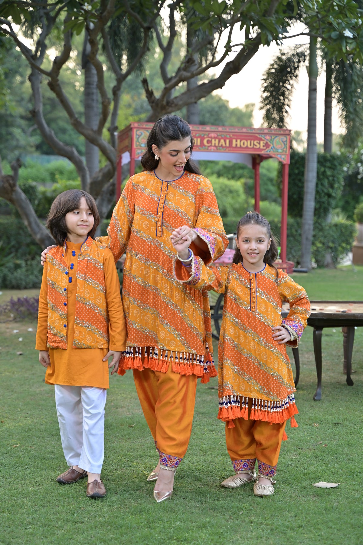 Kesar Chai Kurta Set for Girl