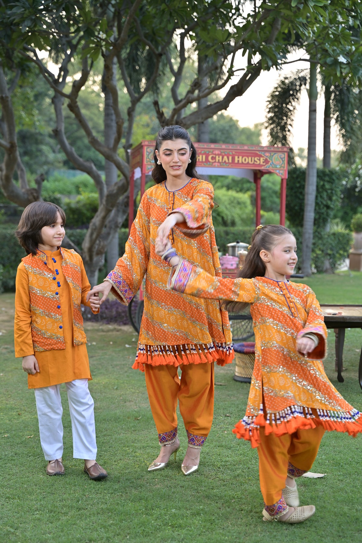Kesar Chai Kurta Set for Girl