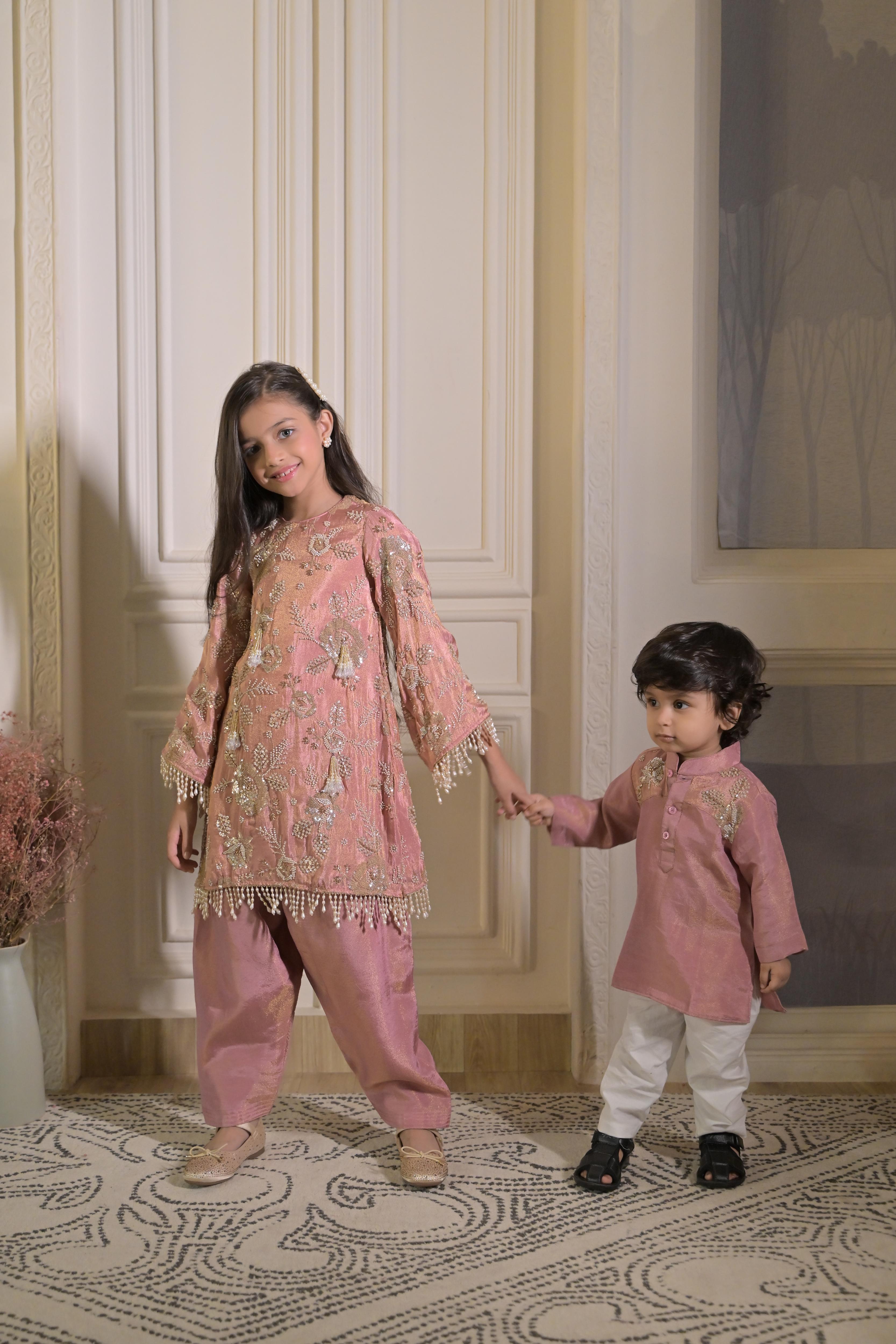 Sweet Old Rose Kurta Set for Women