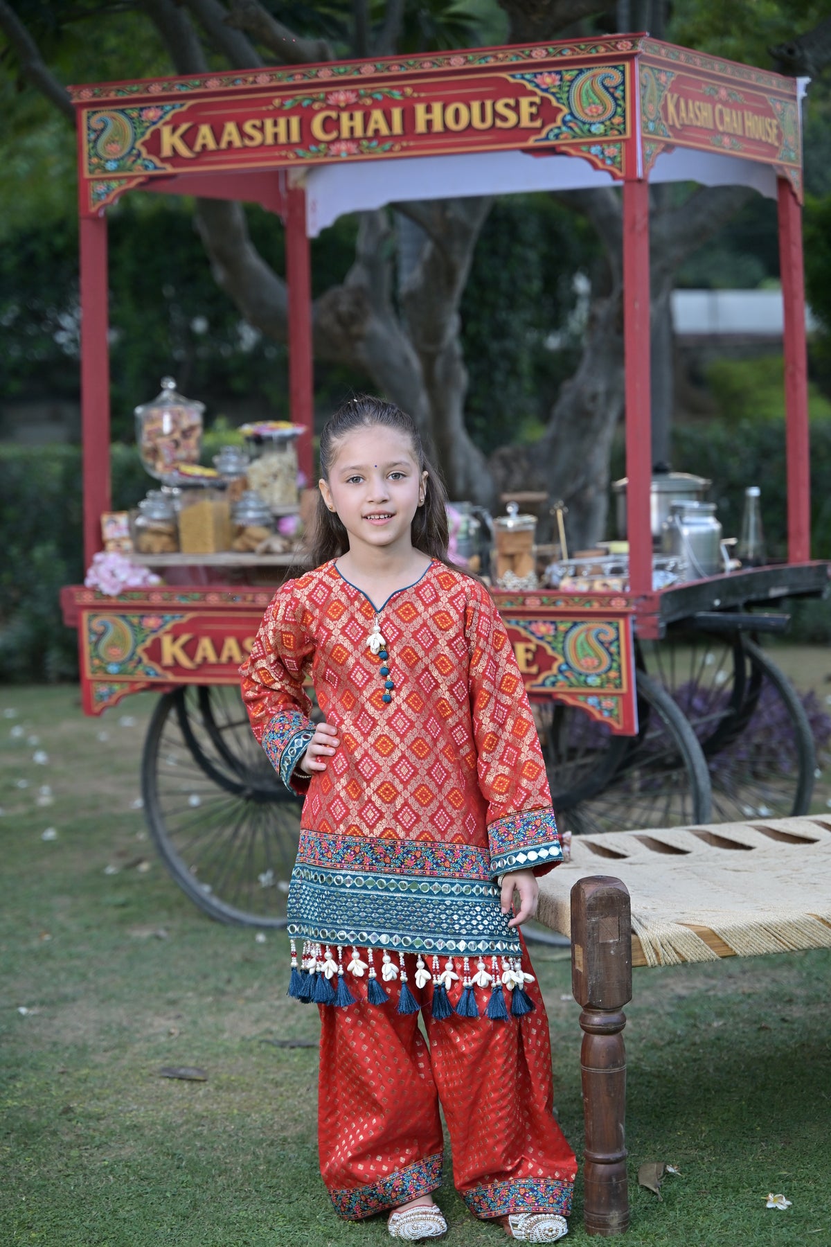 Lal Gulab Kurta Set for Girl