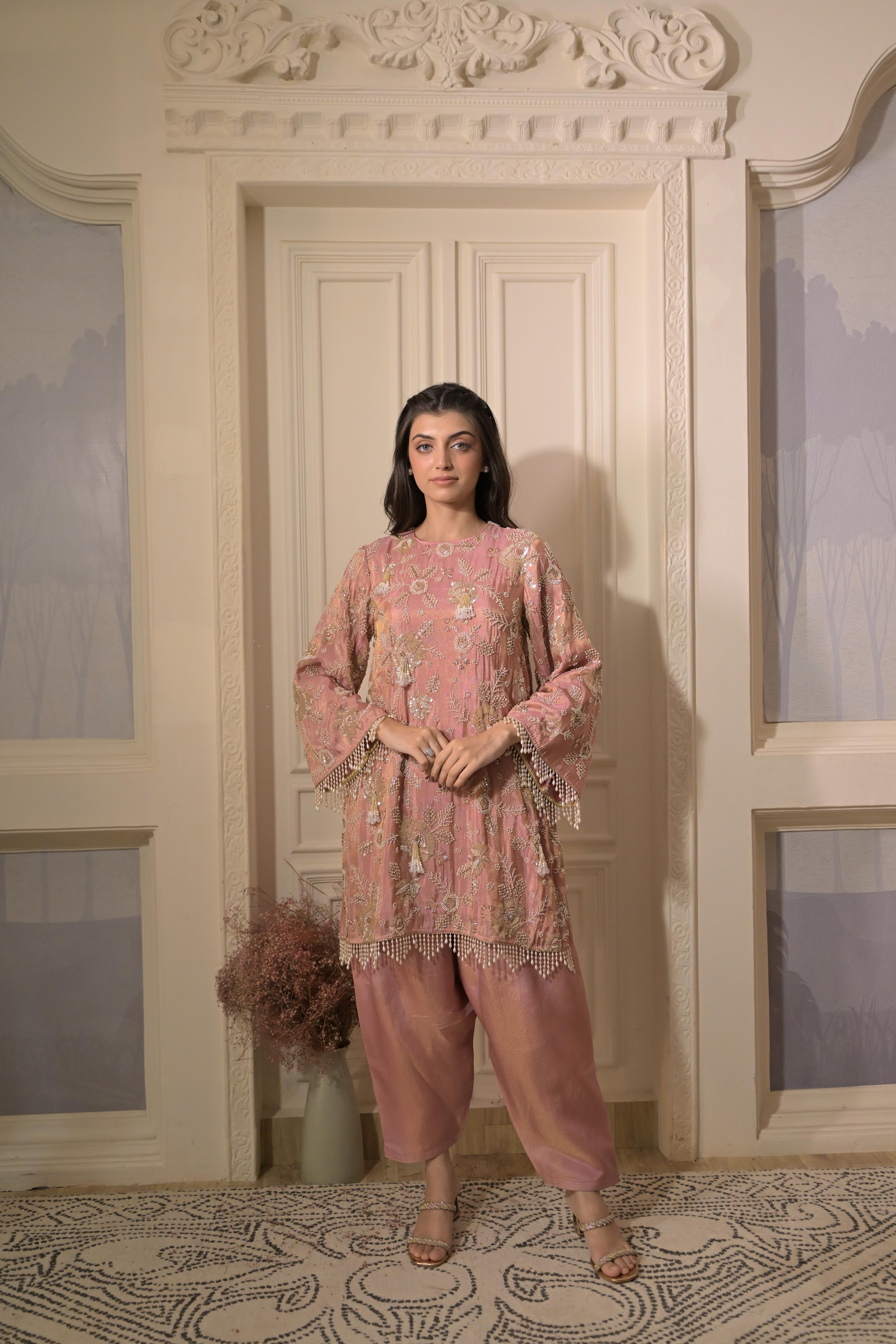 Sweet Old Rose Kurta Set for Women