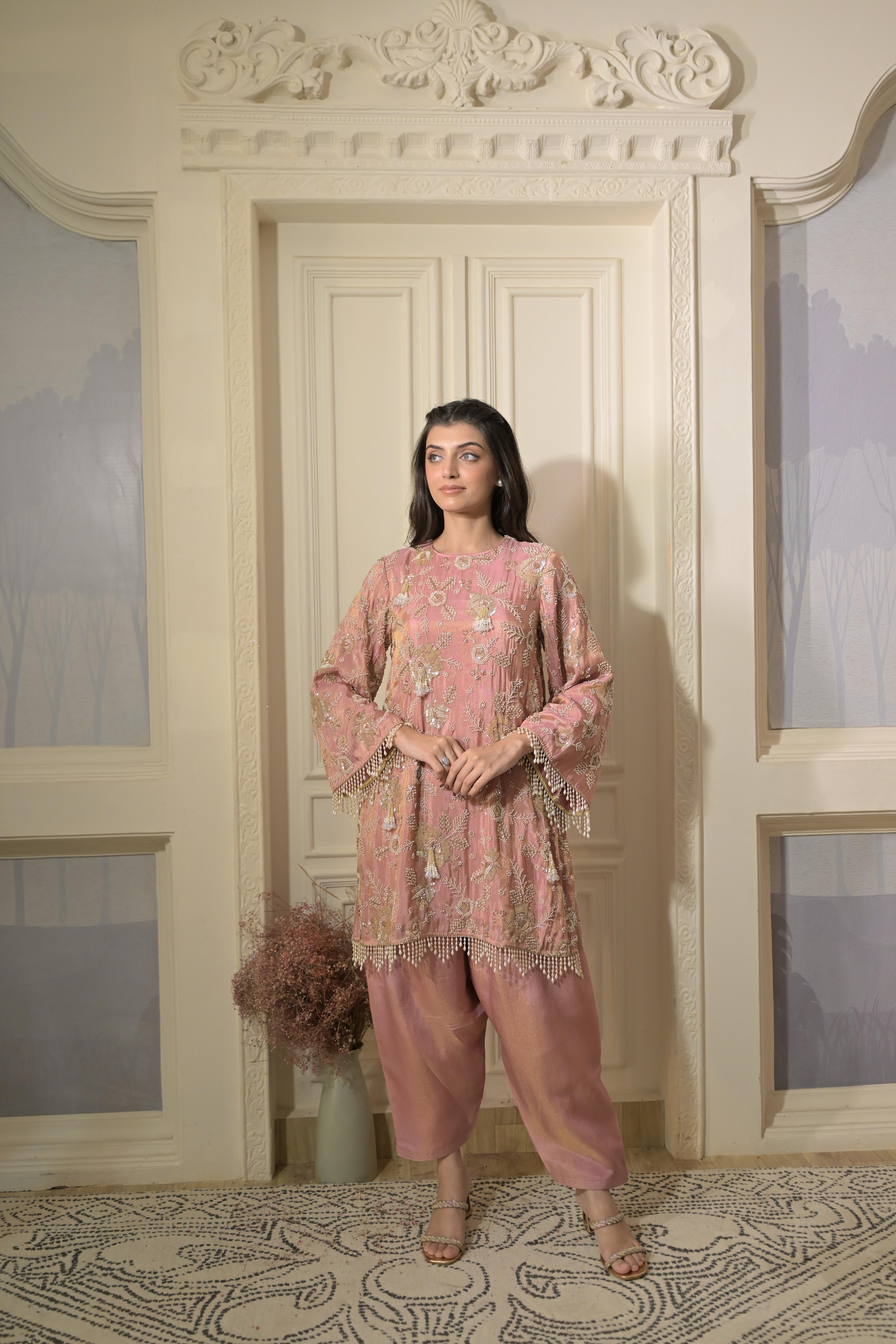 Sweet Old Rose Kurta Set for Women