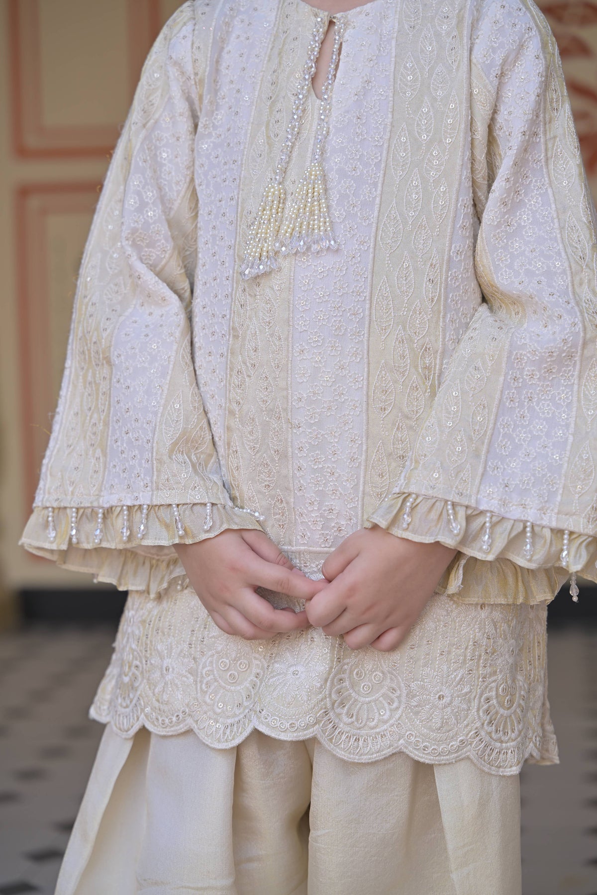 Ivory Innocence Kurta Set for Girl
