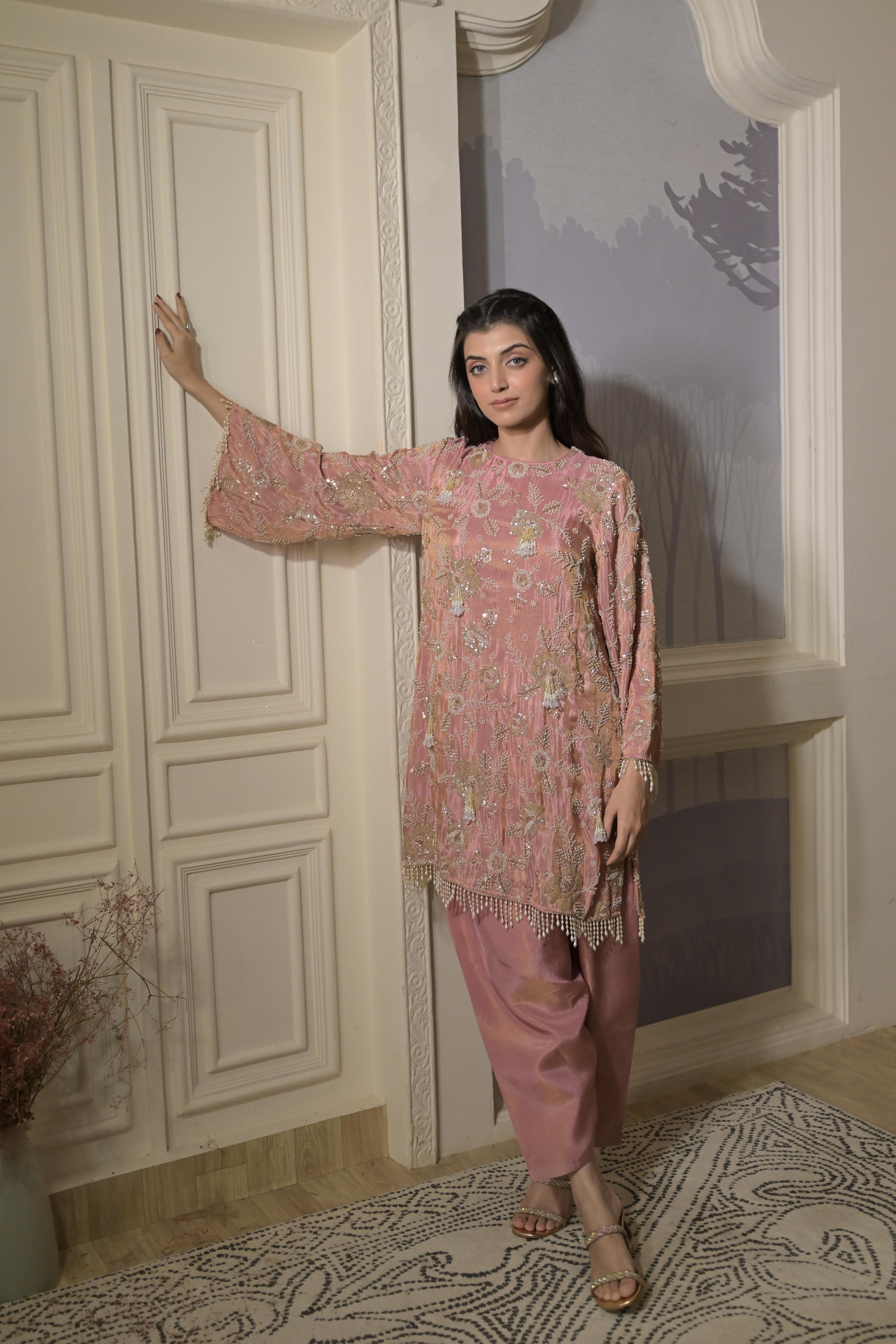 Sweet Old Rose Kurta Set for Women