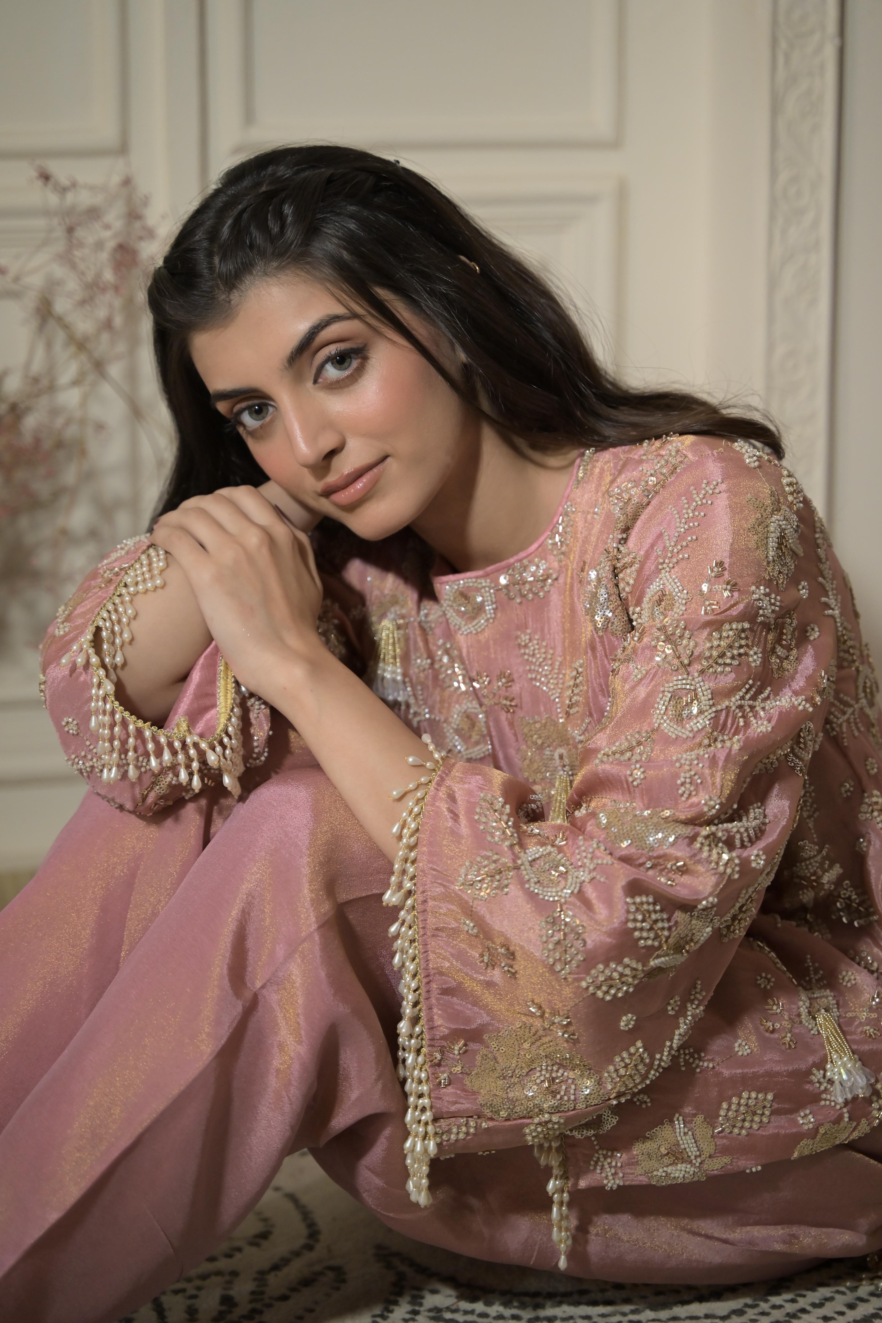 Sweet Old Rose Kurta Set for Women