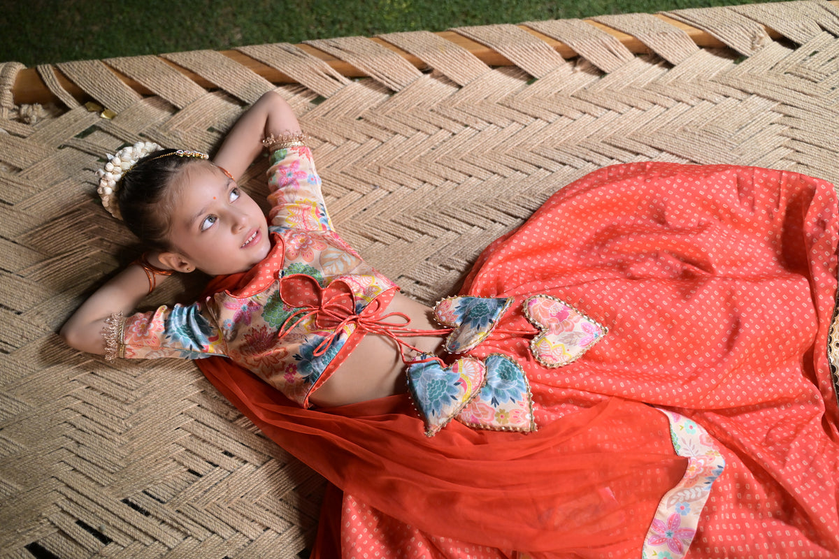 Chashni Lehenga - Orange