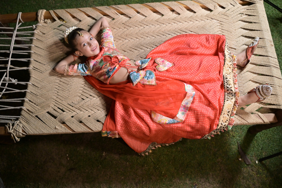 Chashni Lehenga - Orange