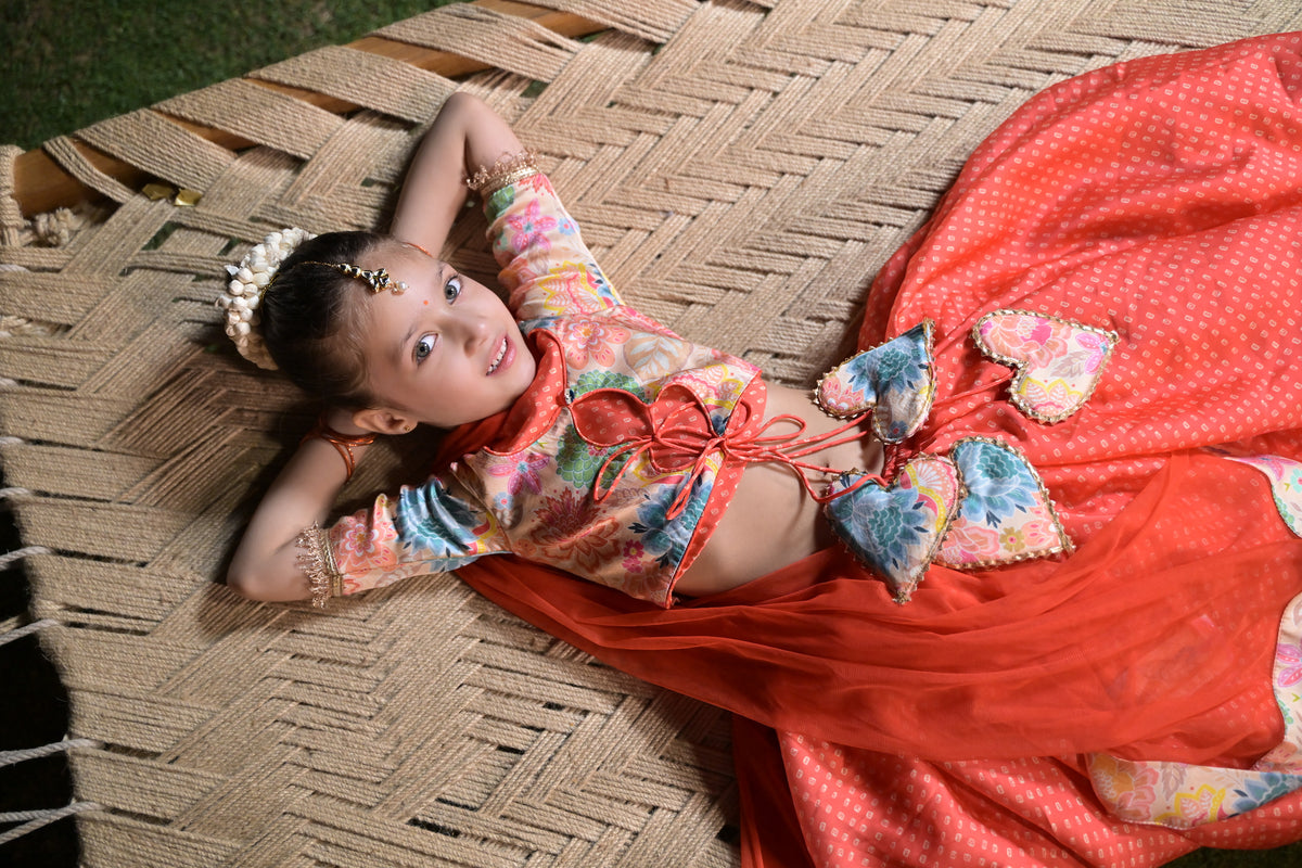 Chashni Lehenga - Orange