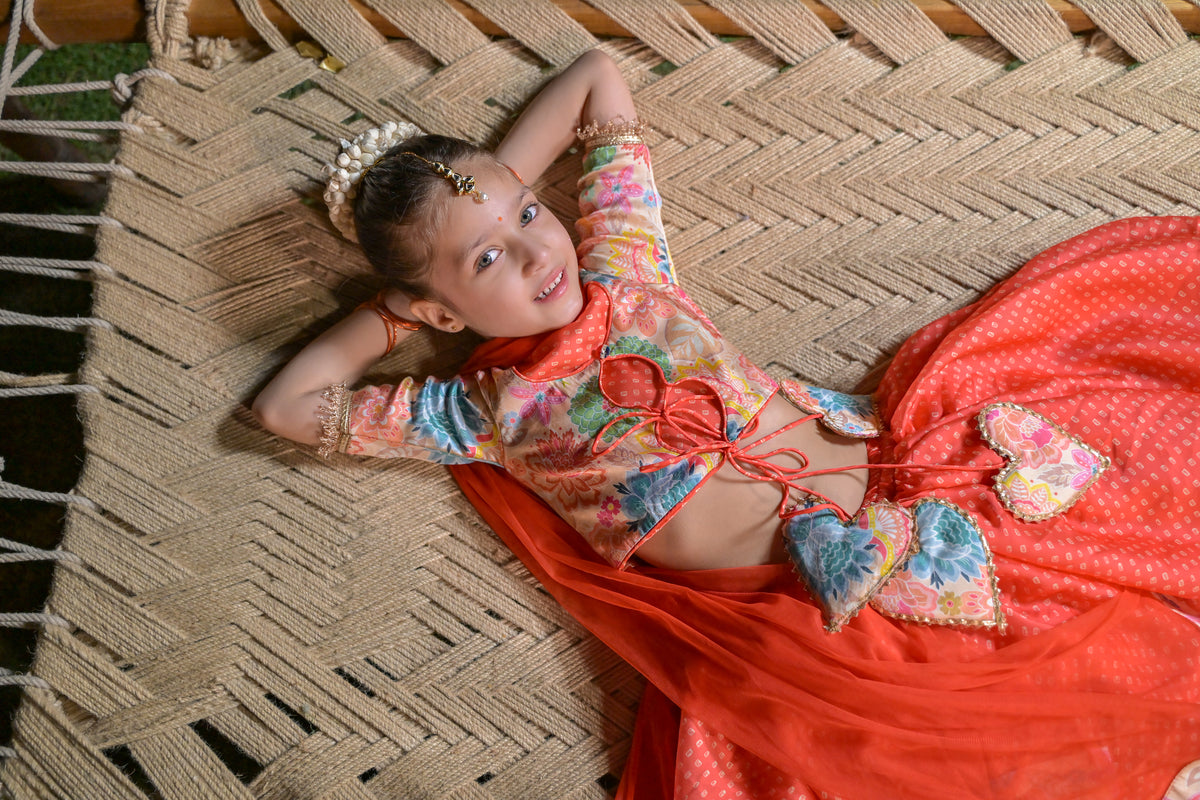 Chashni Lehenga - Orange